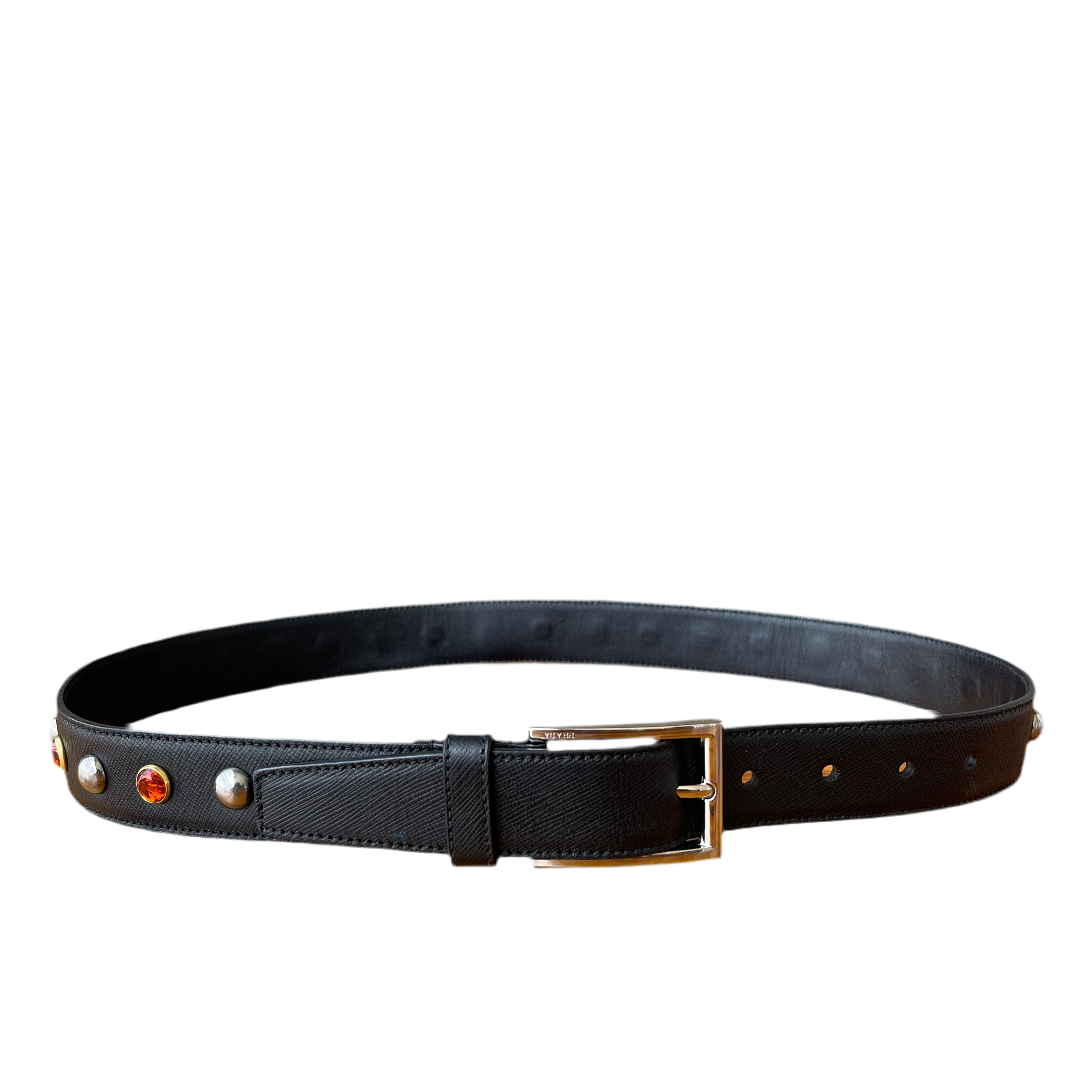 Prada Crystal Leather Belt