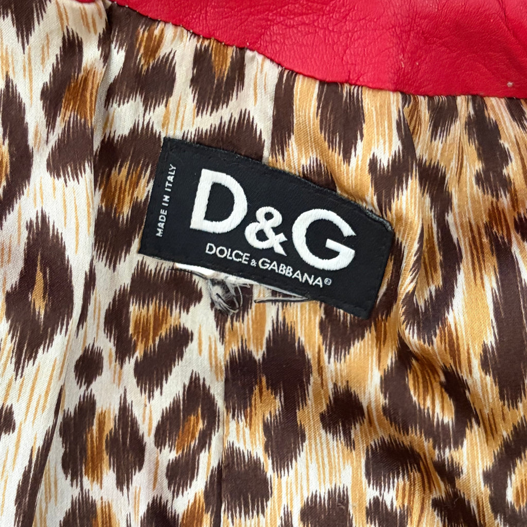 Dolce & Gabbana Red Leather Trench Coat