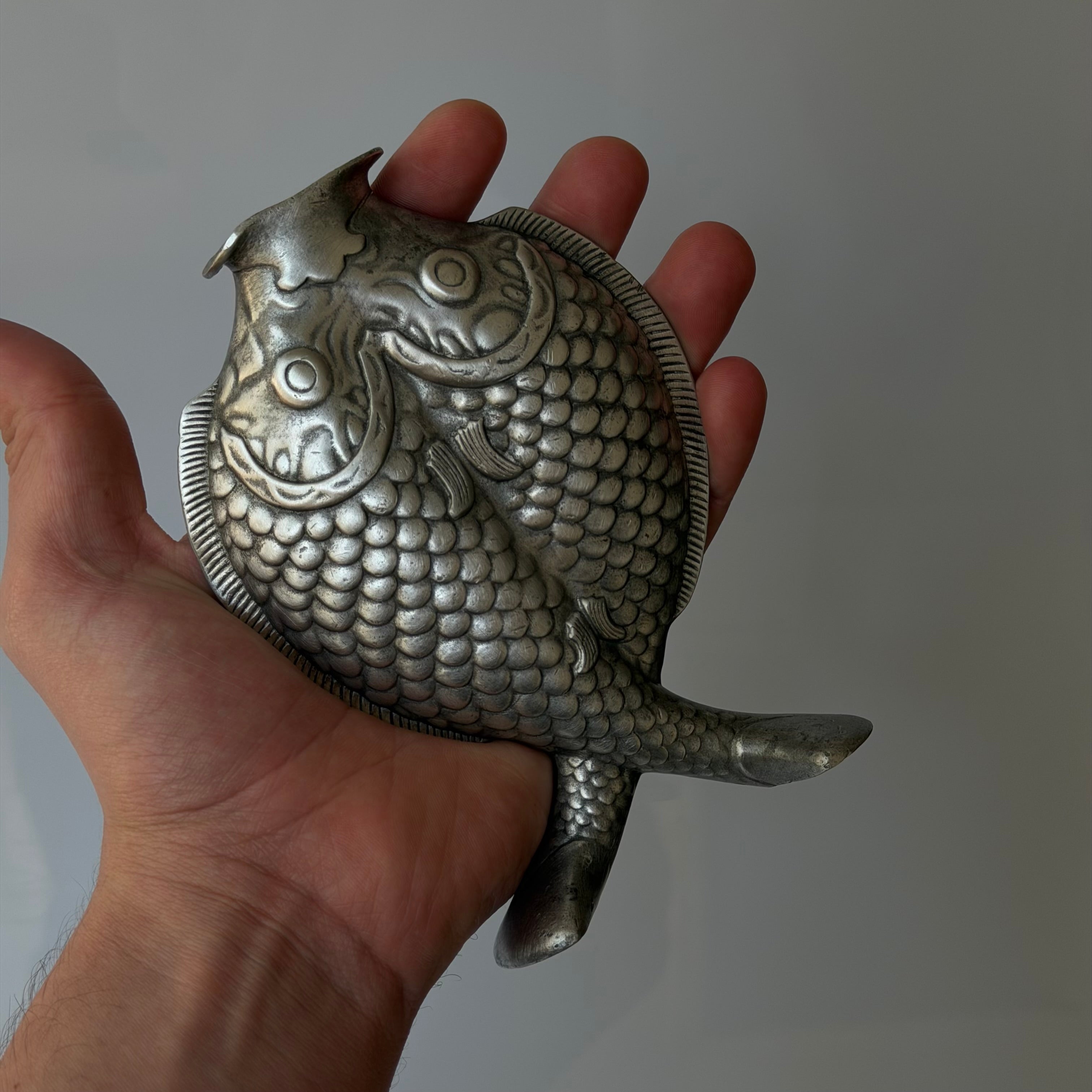 Christofle 1950s Deux Poissons Vase