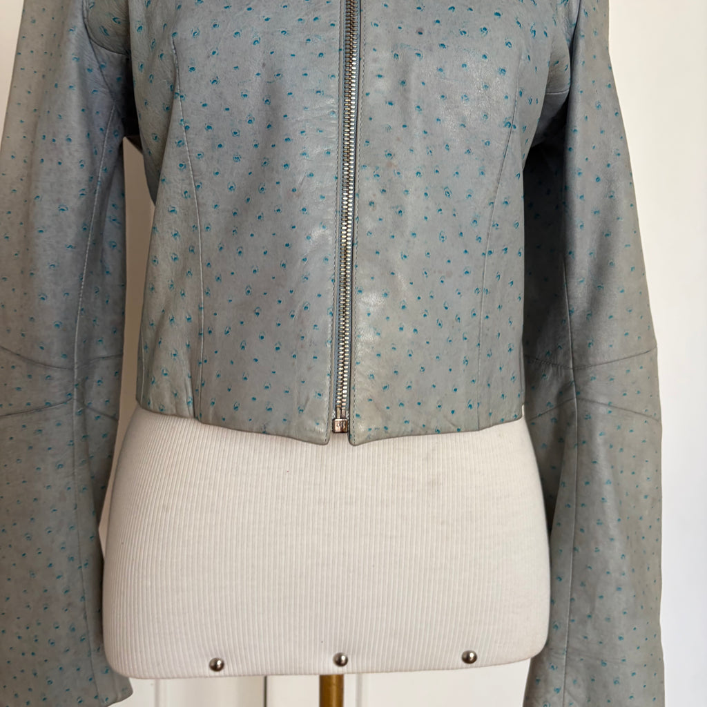 Christian Dior by John Galliano F/W 2000 Baby Blue Leather Jacket