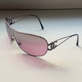 Chanel 2000s Pink Crystal Sunglasses
