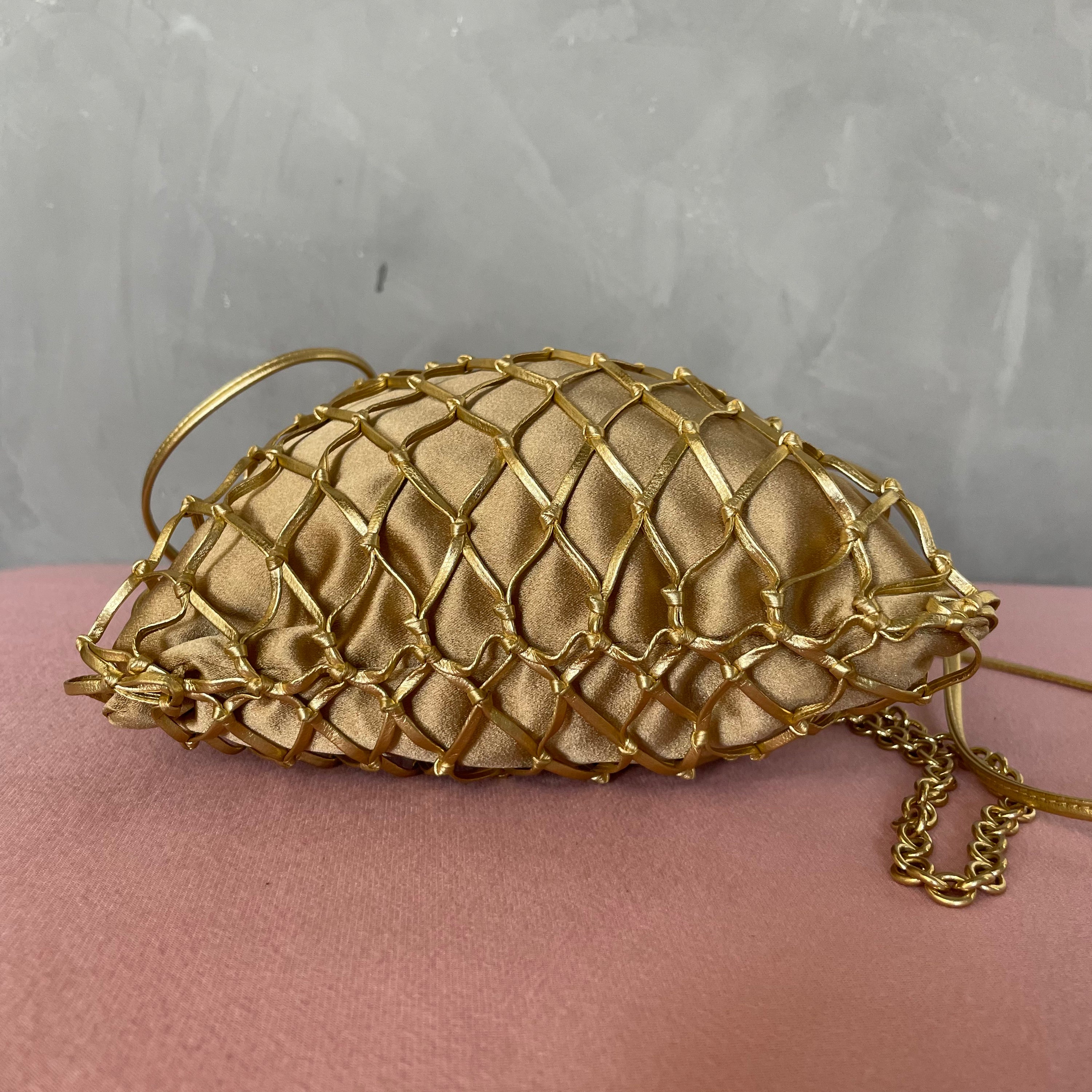 Prada Gold Bucket Satin Bag