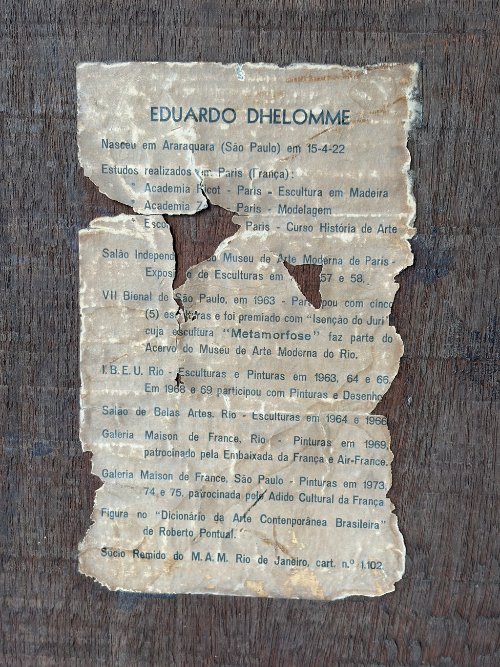 Painel Eduardo Dhelomme (1922- 2006)