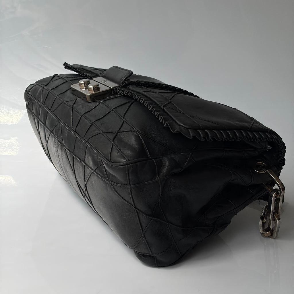 Christian Dior Cannage Ruffle New Lock Flap Bag