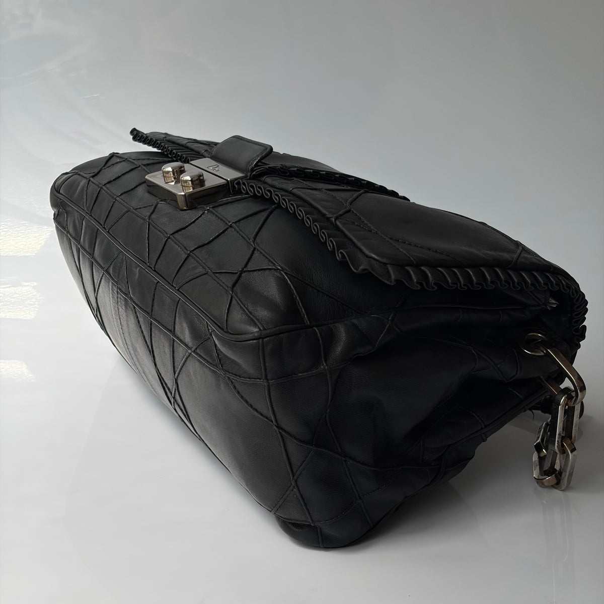 Christian Dior Cannage Ruffle New Lock Flap Bag