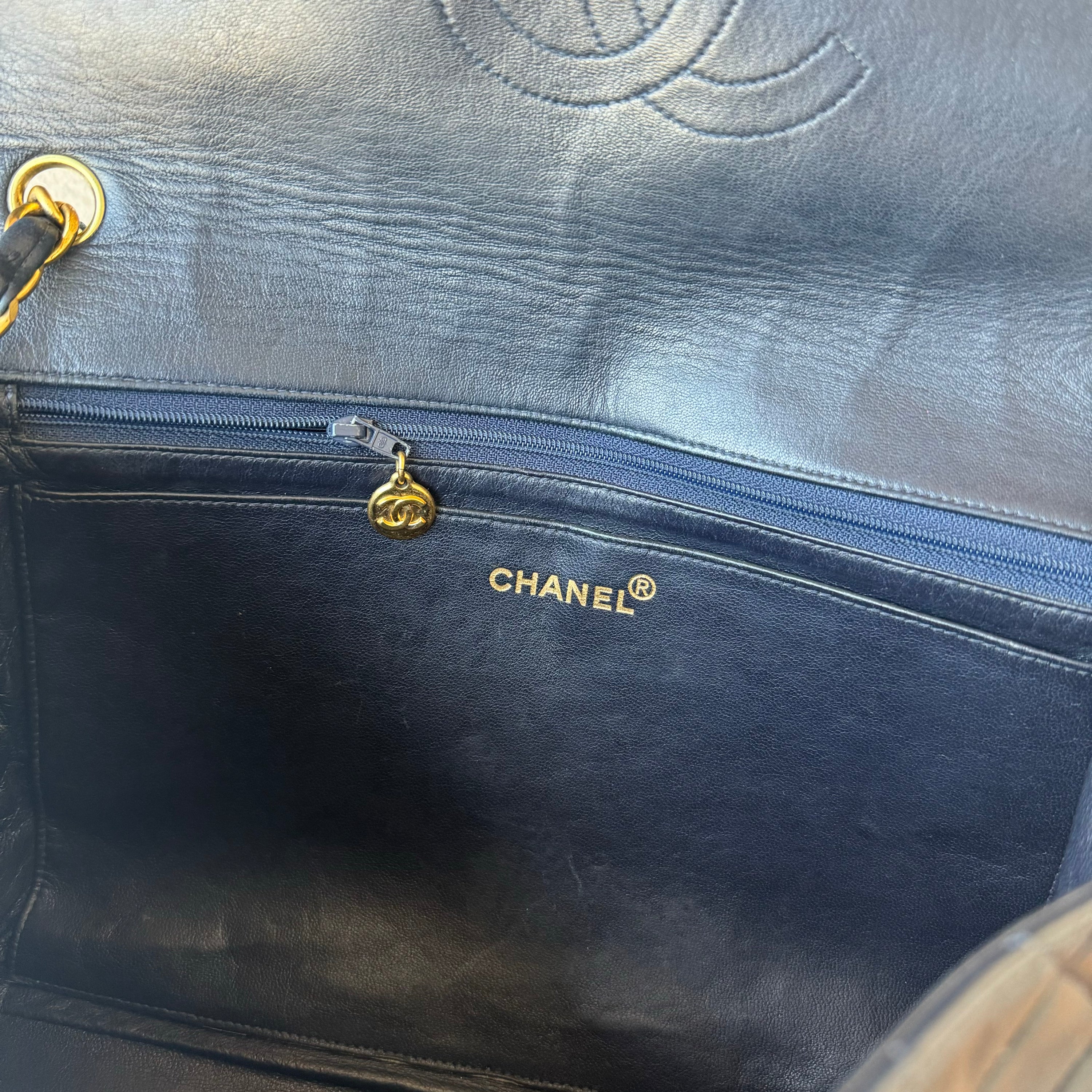 Chanel 90s Flap Navy Crossbody