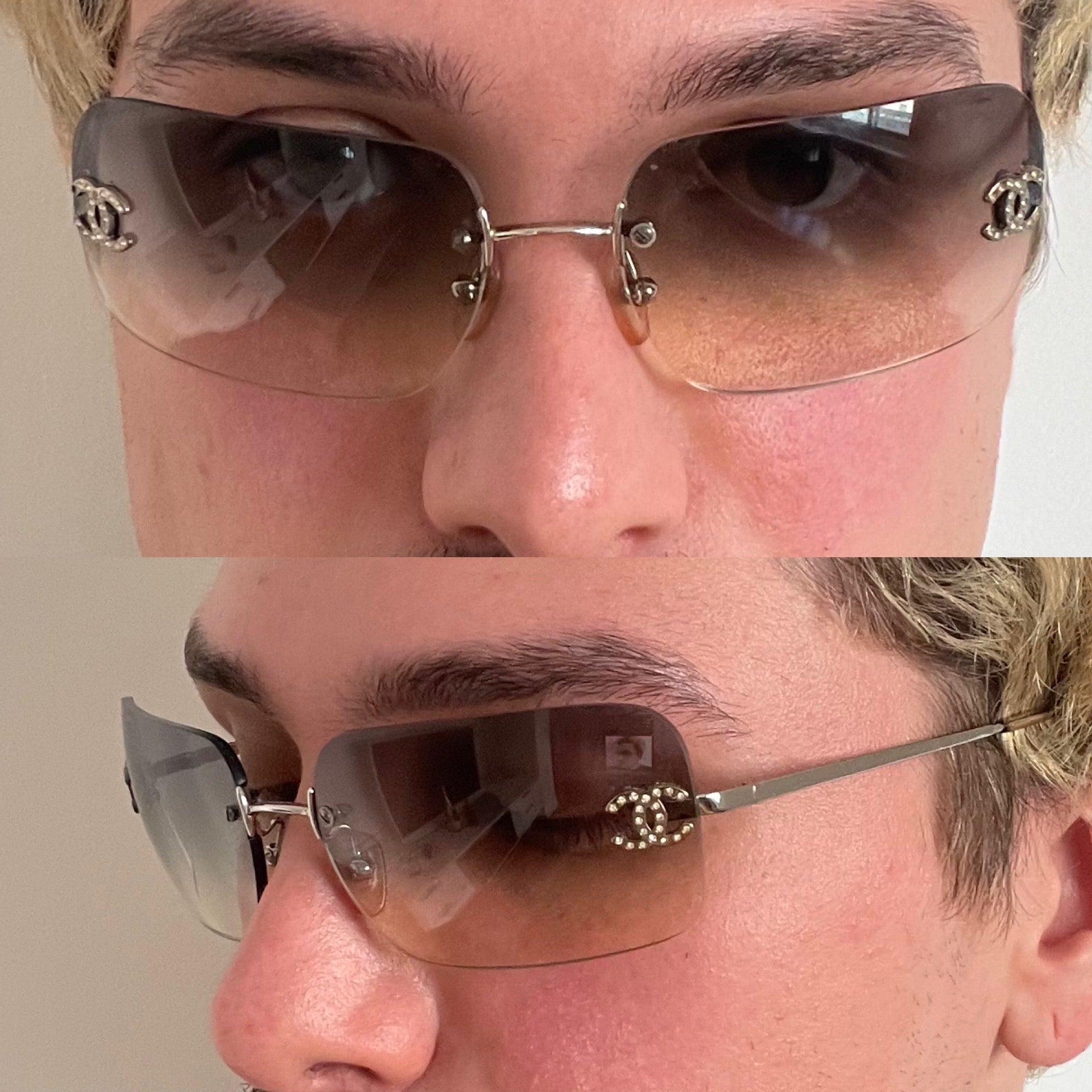 Chanel 4017-D Crystal Logo Sunglasses