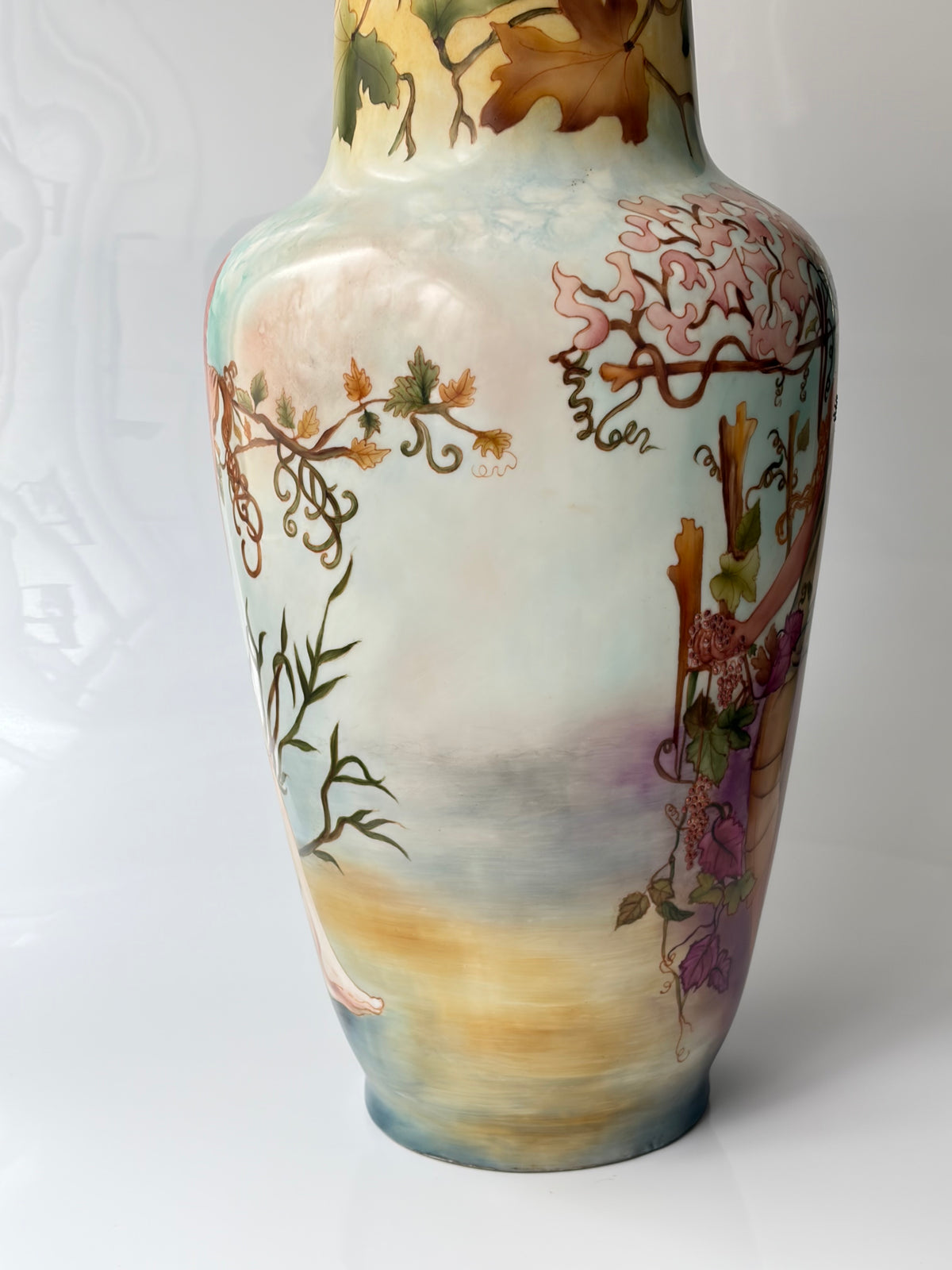 “Autumn & Summer” by Alphonse Mucha, Porcelain Vase
