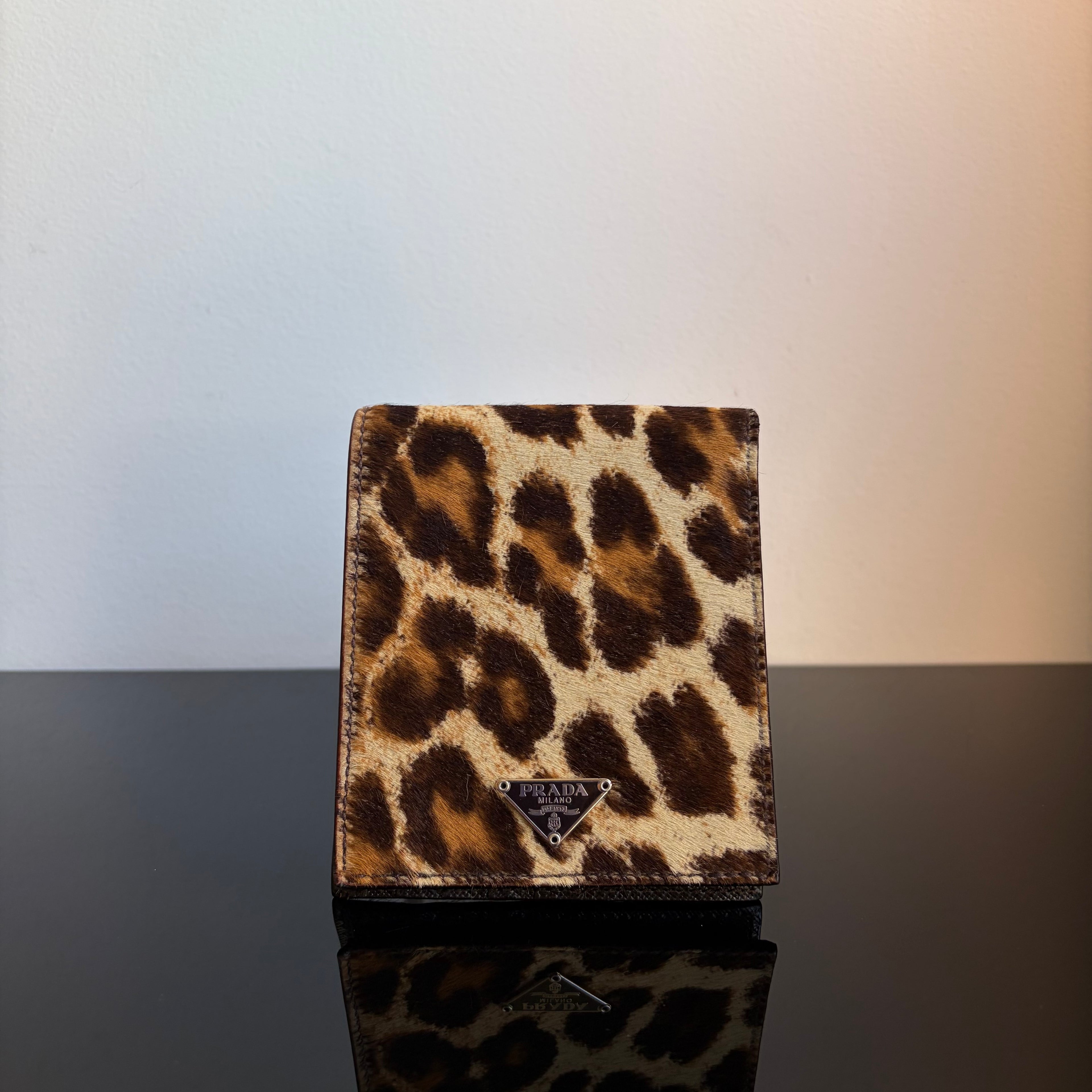 Prada Pony Hair Leopard Print Wallet