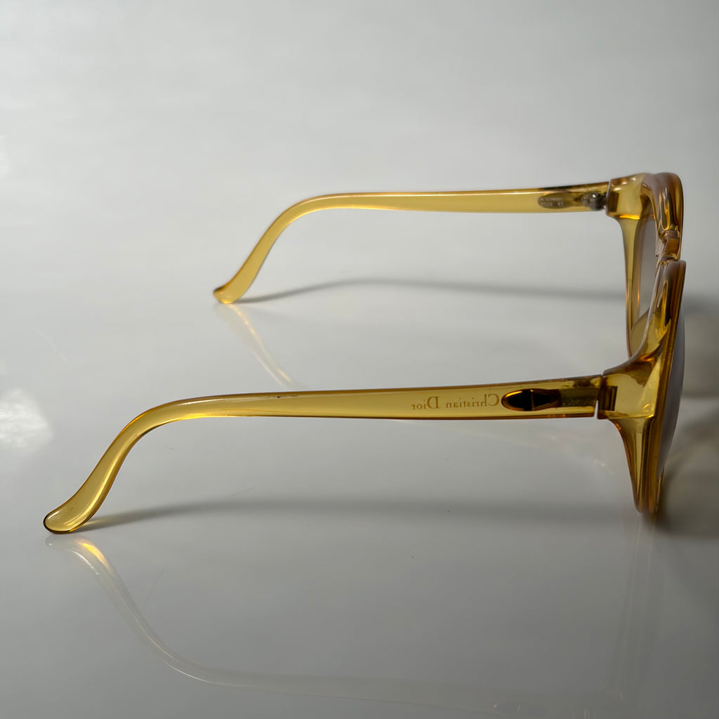 Christian Dior 1980's Sunglasses Honey Yellow Gradient Brown