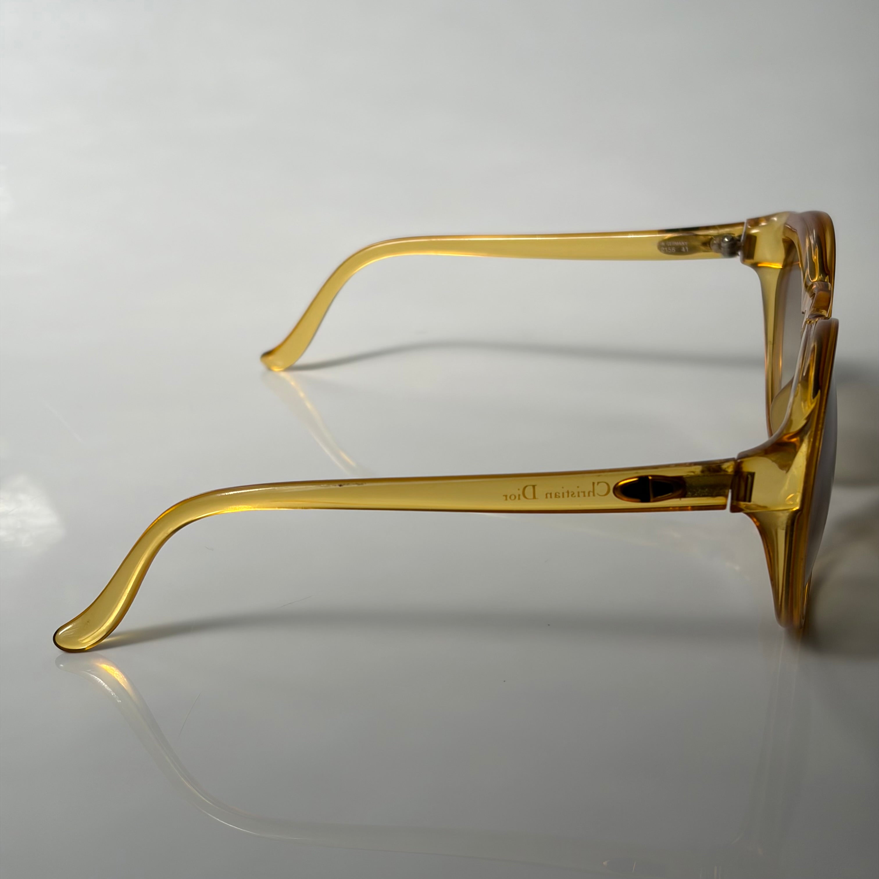 Christian Dior 1980's Sunglasses Honey Yellow Gradient Brown