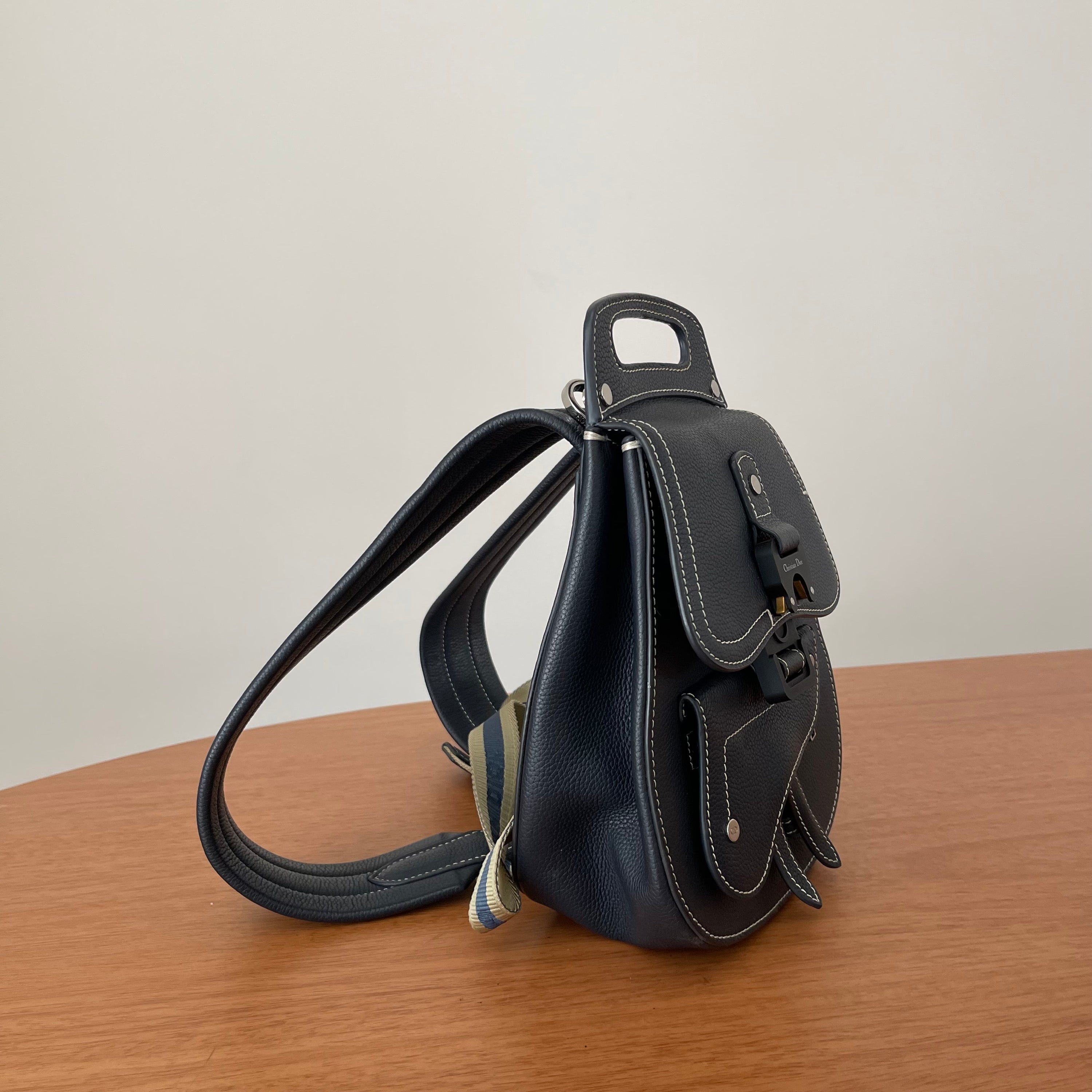 Christian Dior Gallop Sling Bag Deep Blue Marine Calfskin Backpack