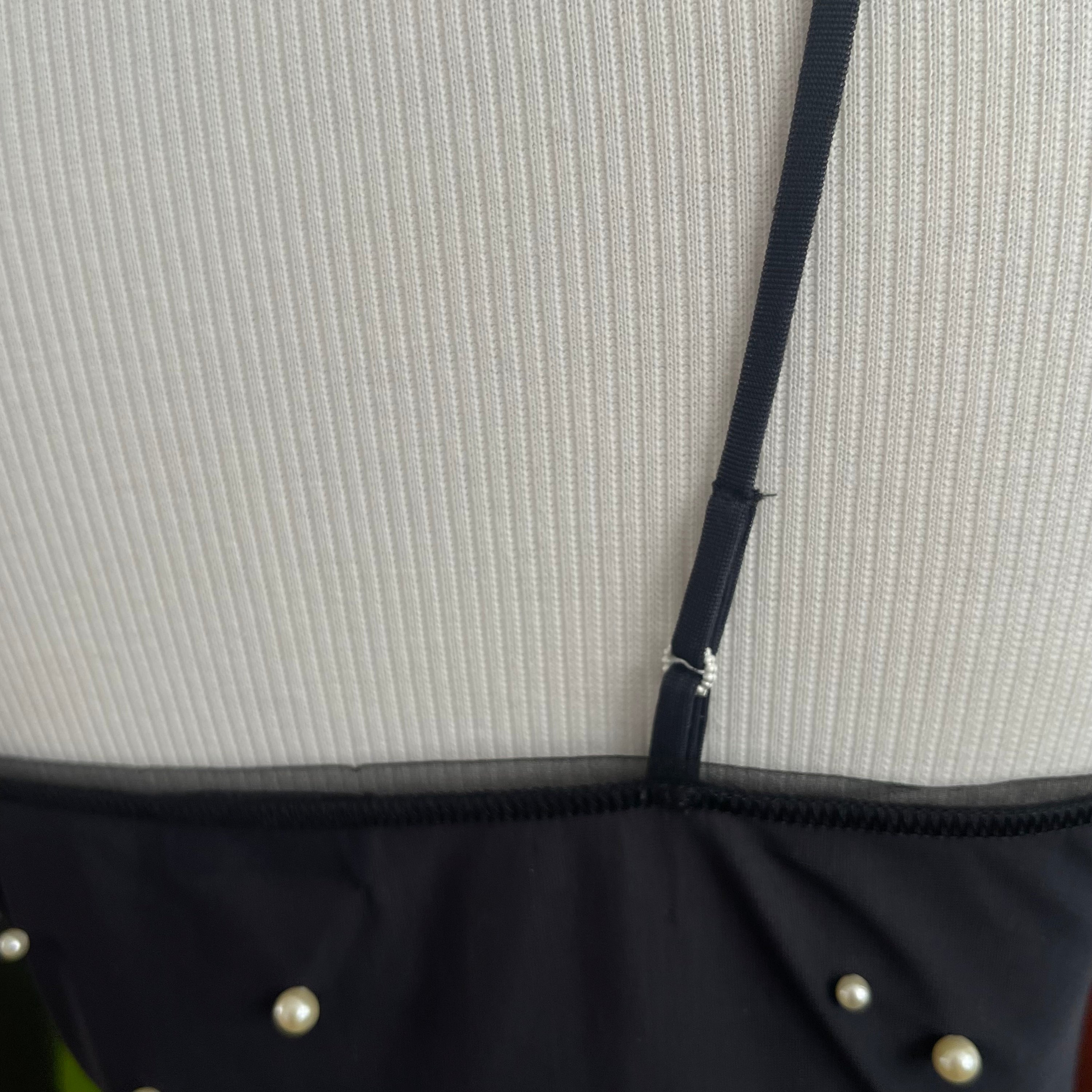 Chanel Black Pearl Embellished Tank Top