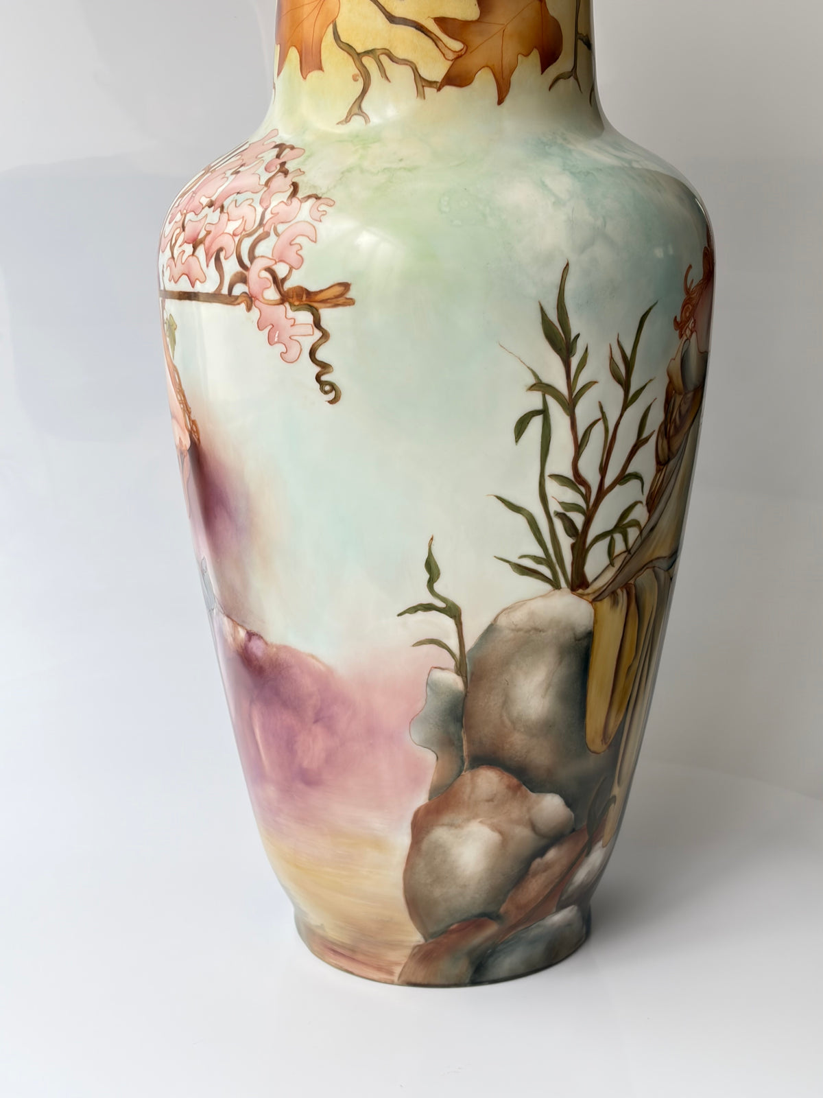 “Autumn & Summer” by Alphonse Mucha, Porcelain Vase