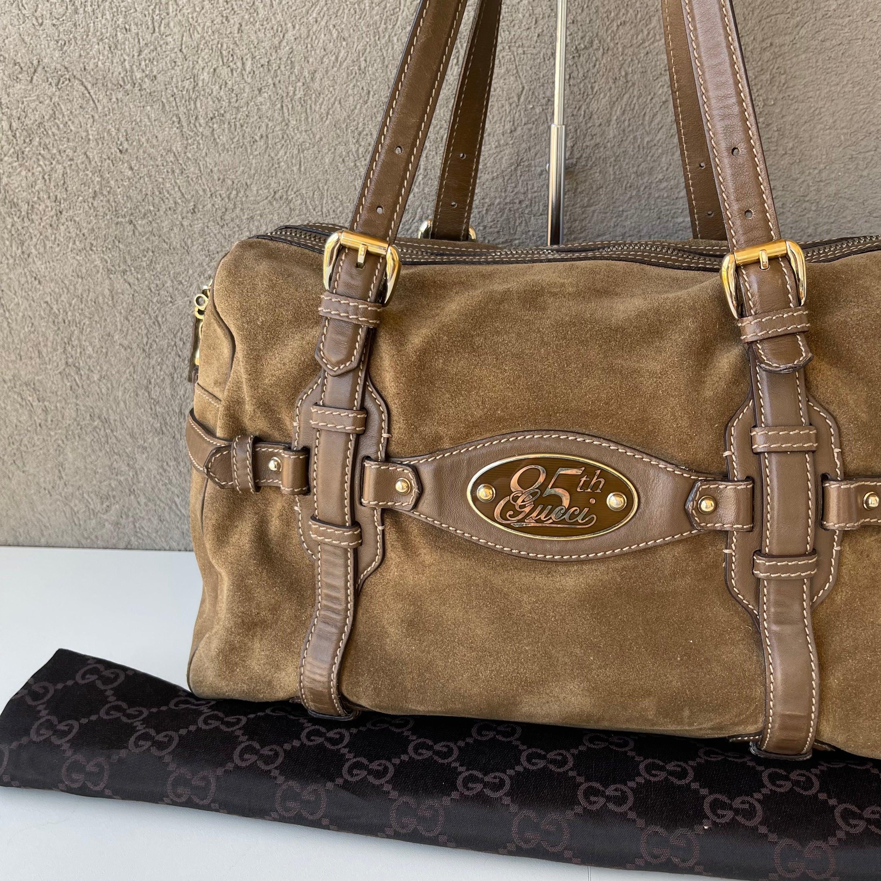 Gucci 85th Anniversary Suede Horsebit Bag