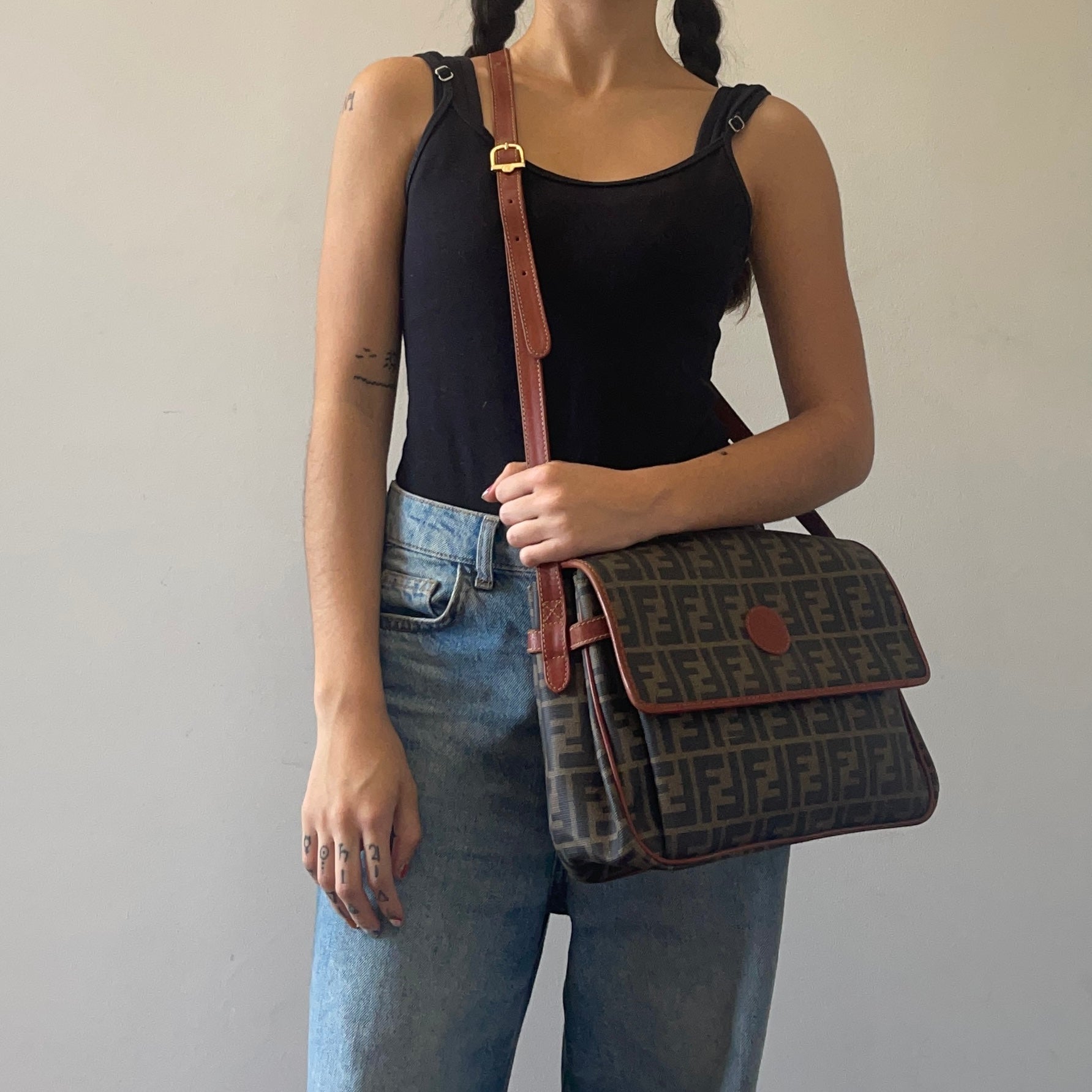 Fendi Monogram Vintage Messenger Bag