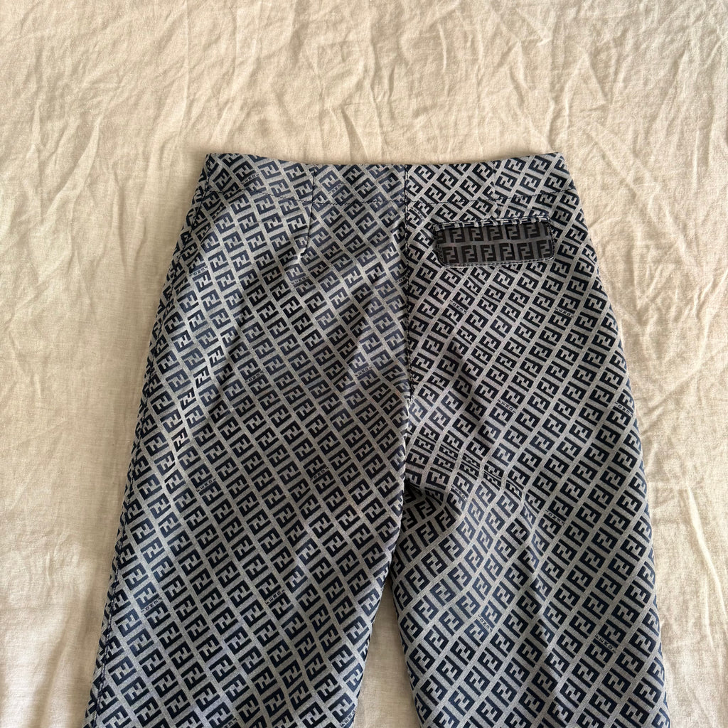 Fendi Blue Monogram Zucchino Pants