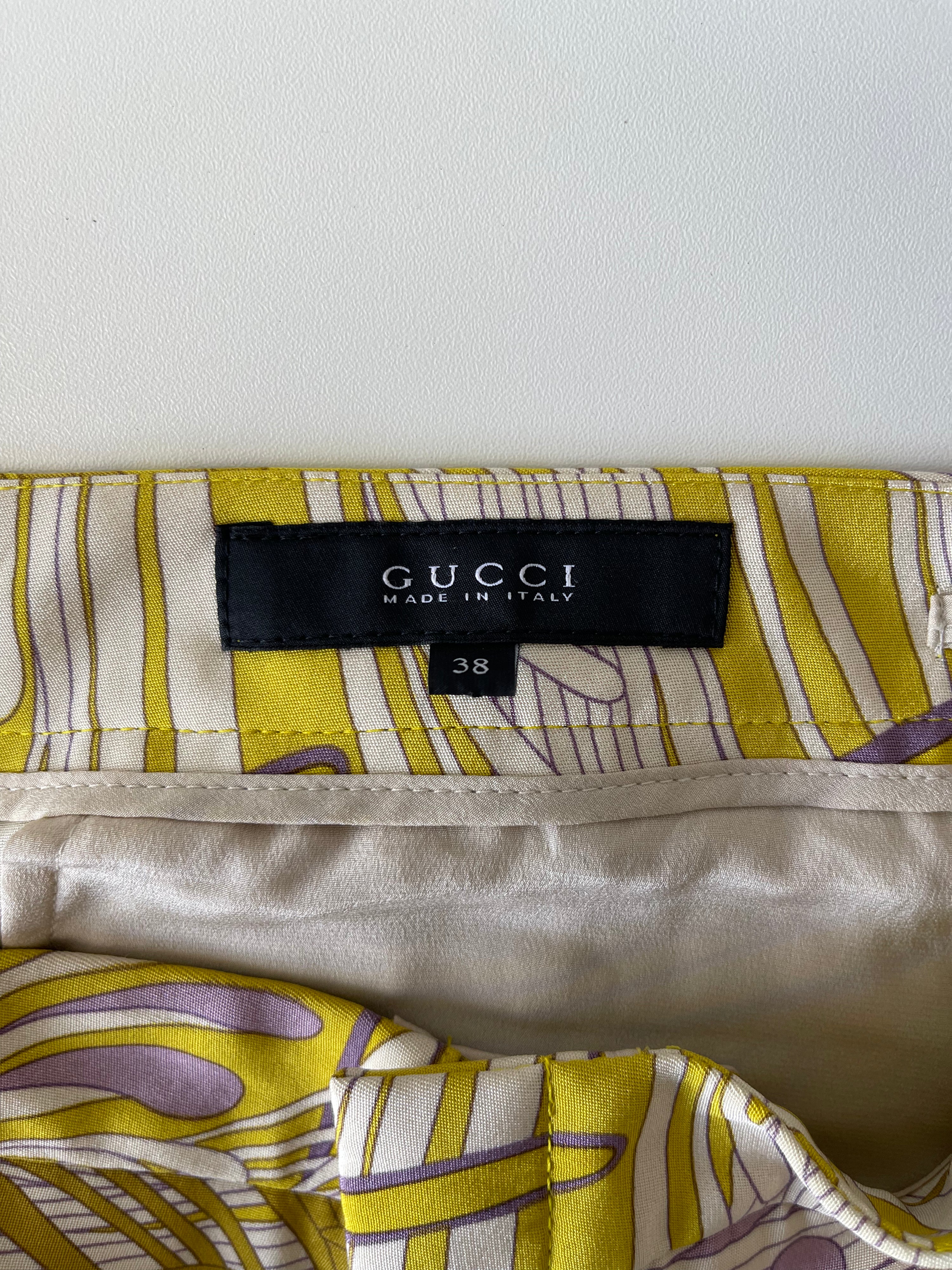 Gucci Yellow Silk Pants