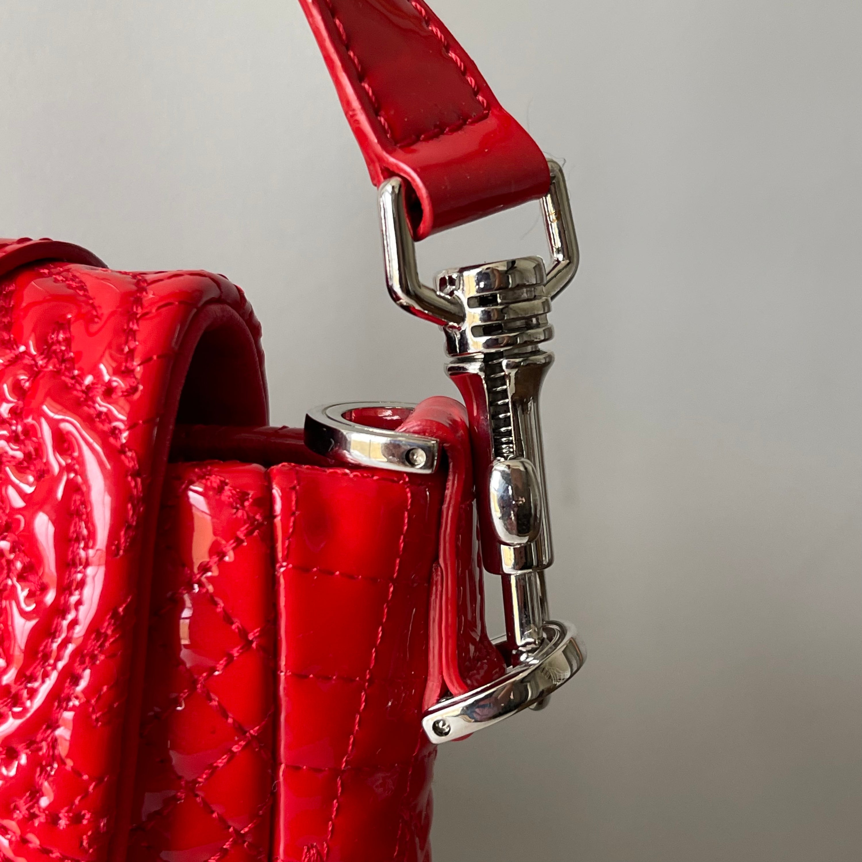 Versace Harness Red Patent Leather Bag
