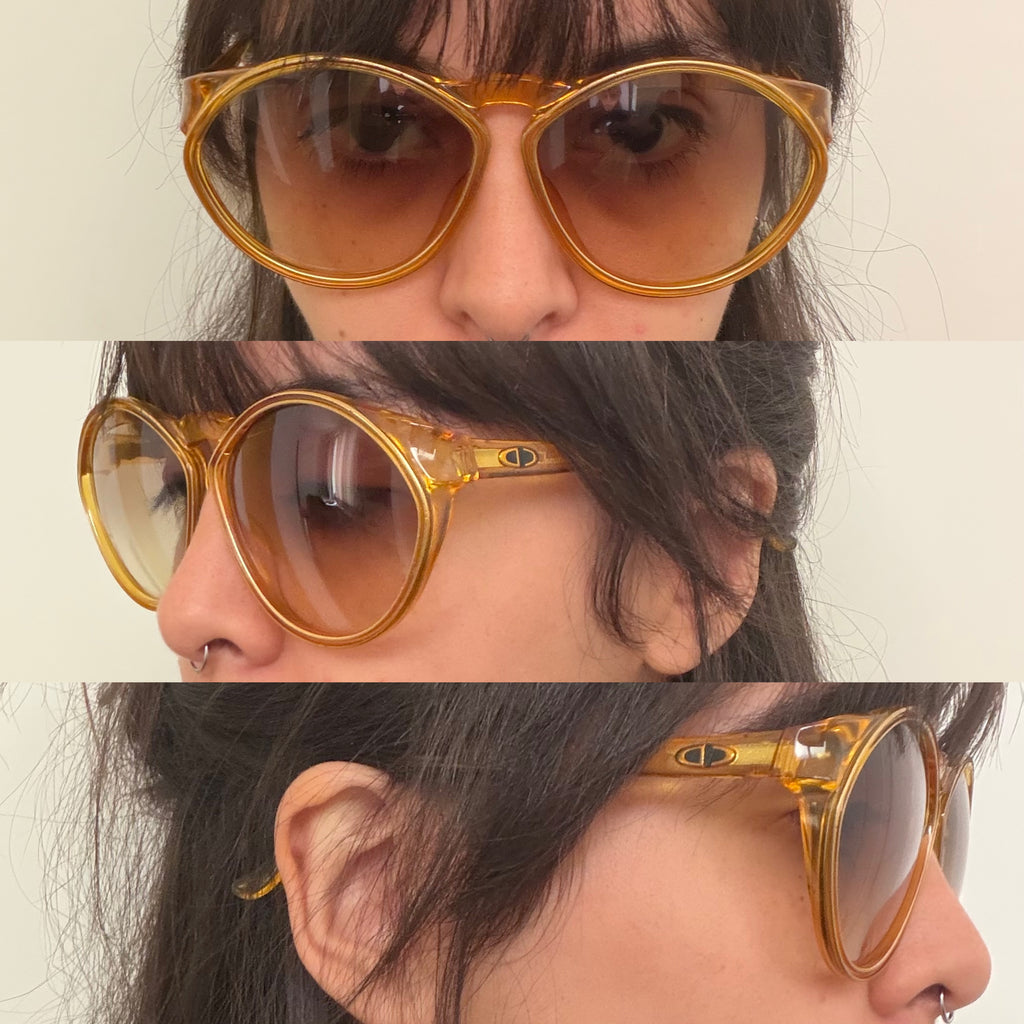 Christian Dior 1980's Sunglasses Honey Yellow Gradient Brown