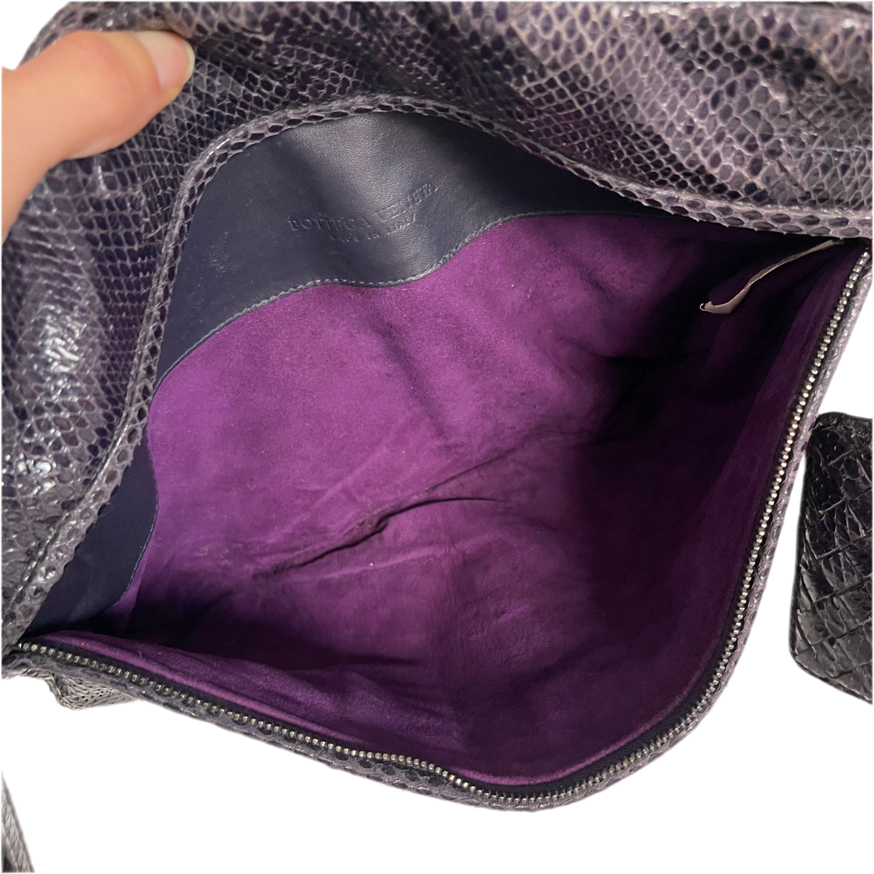Bottega Veneta Purple Exotic Leather 2way Bag