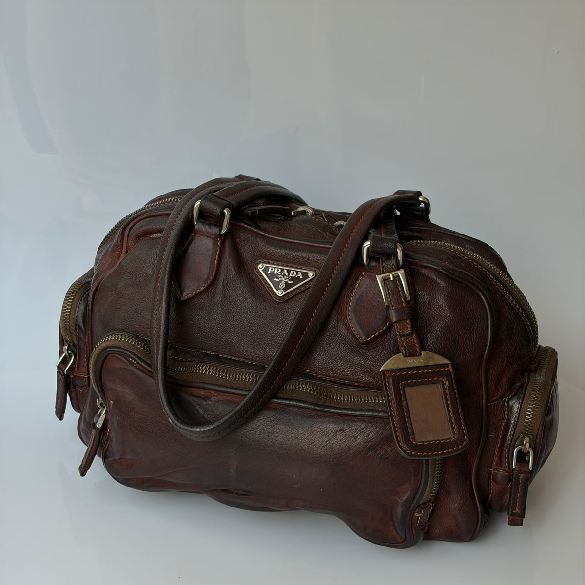 Prada Washed Bauletto Bag