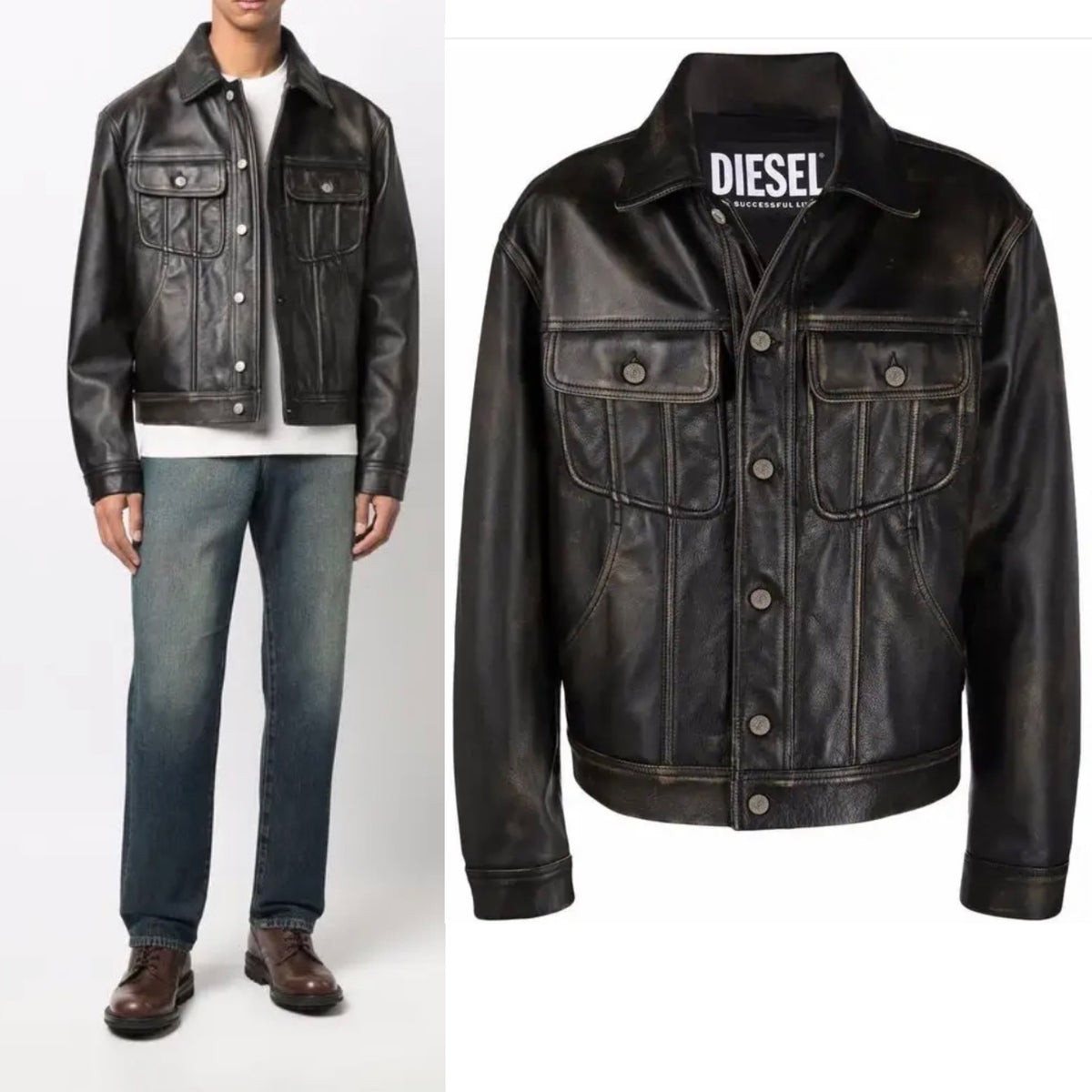 Diesel L-Riley Leather Jacket