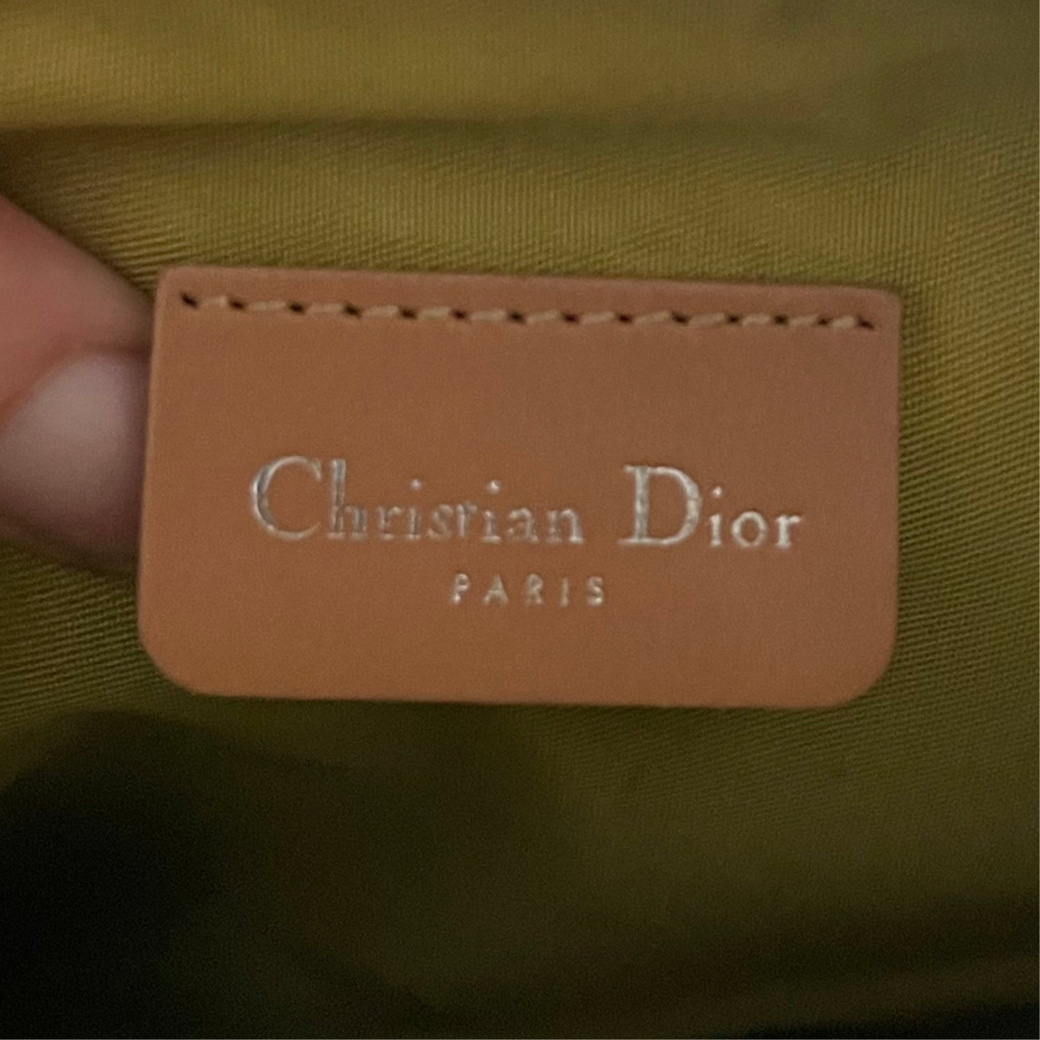 Christian Dior Green Denim Mini Saddle Bag