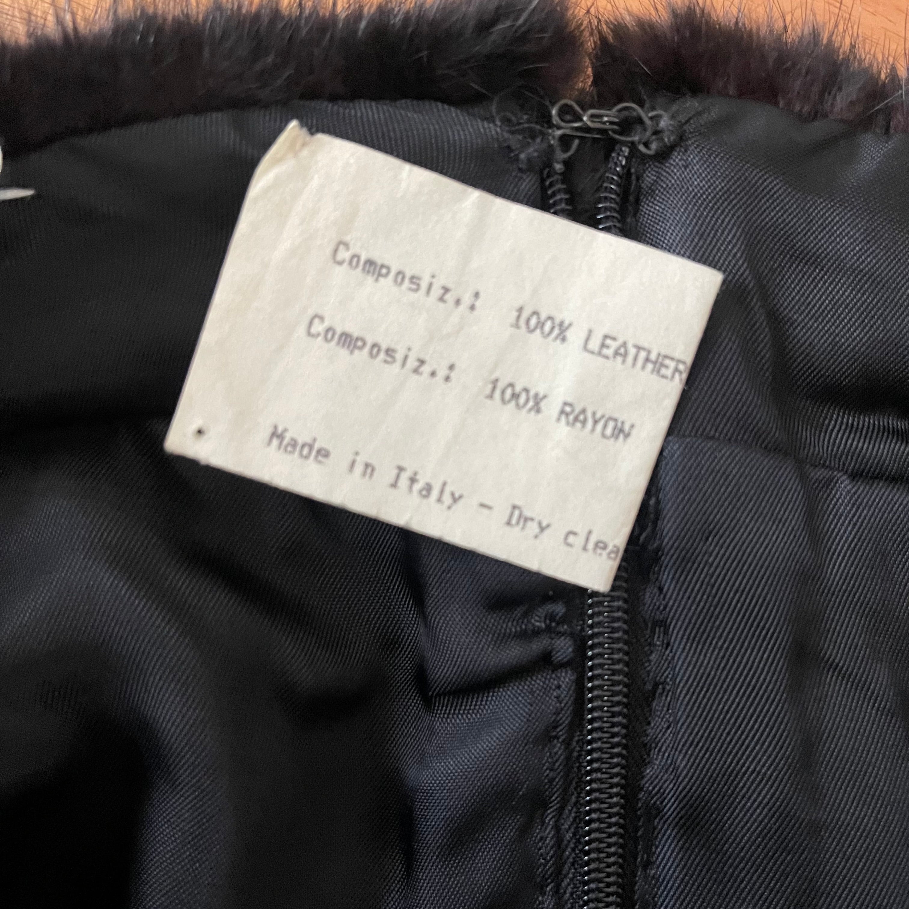 Gianni Versace 1997 Fur Trimmed Black Leather Dress