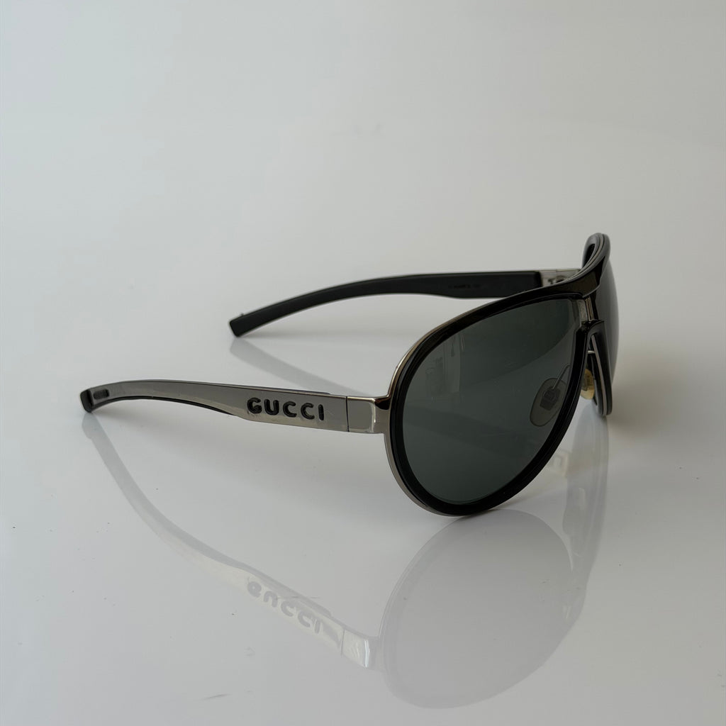 Gucci Silver Aviator Sunglasses