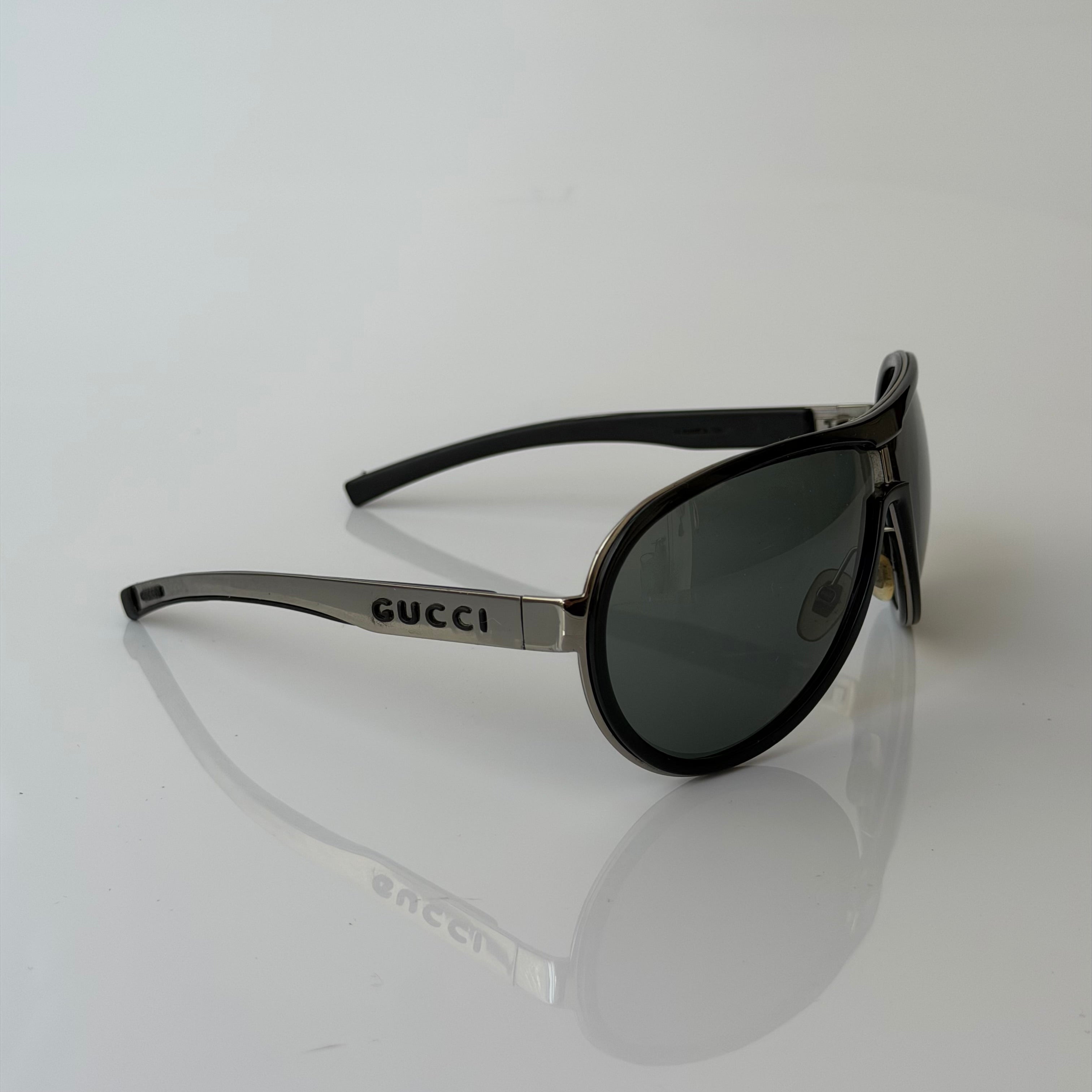 Gucci Silver Aviator Sunglasses