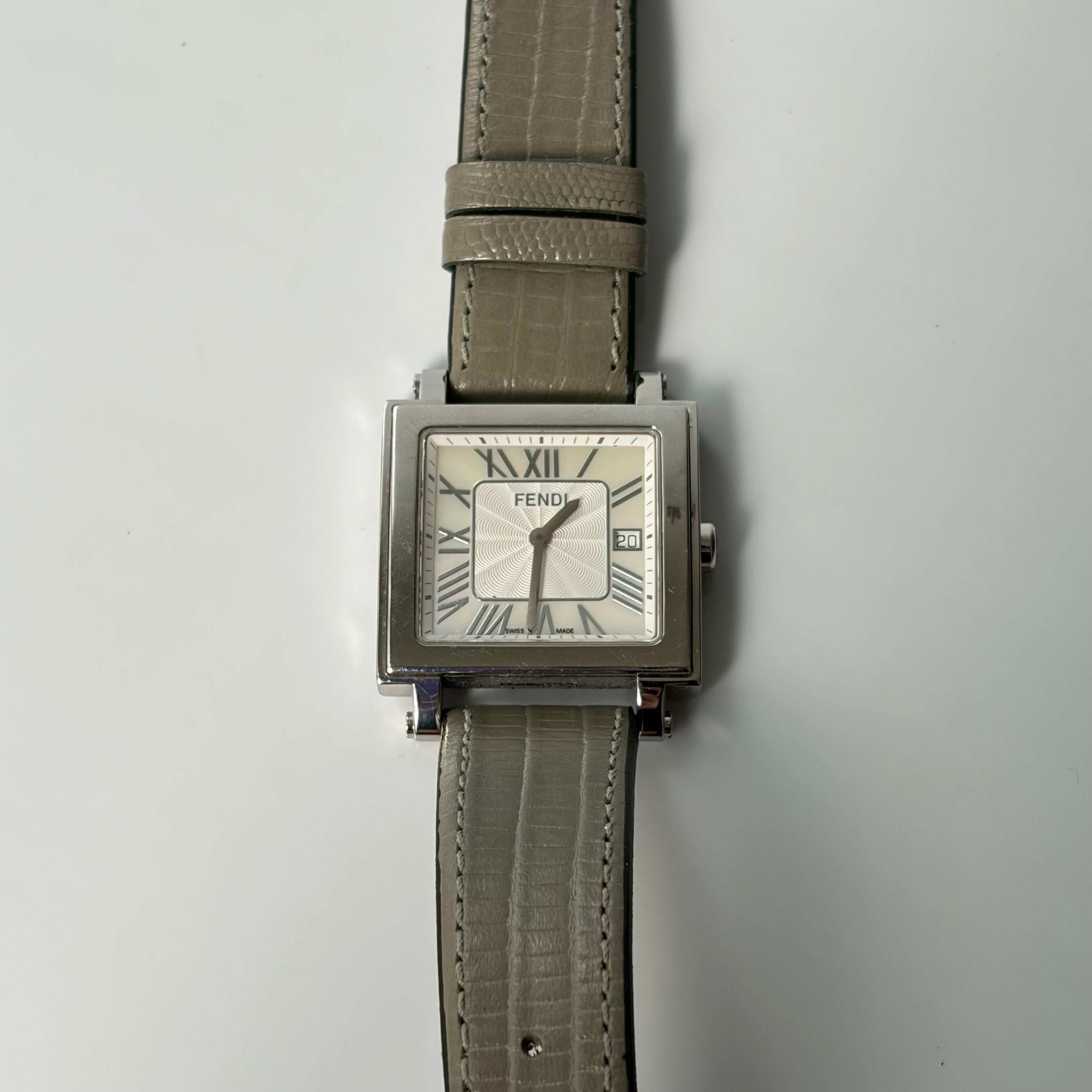 Fendi Gray Leather Watch