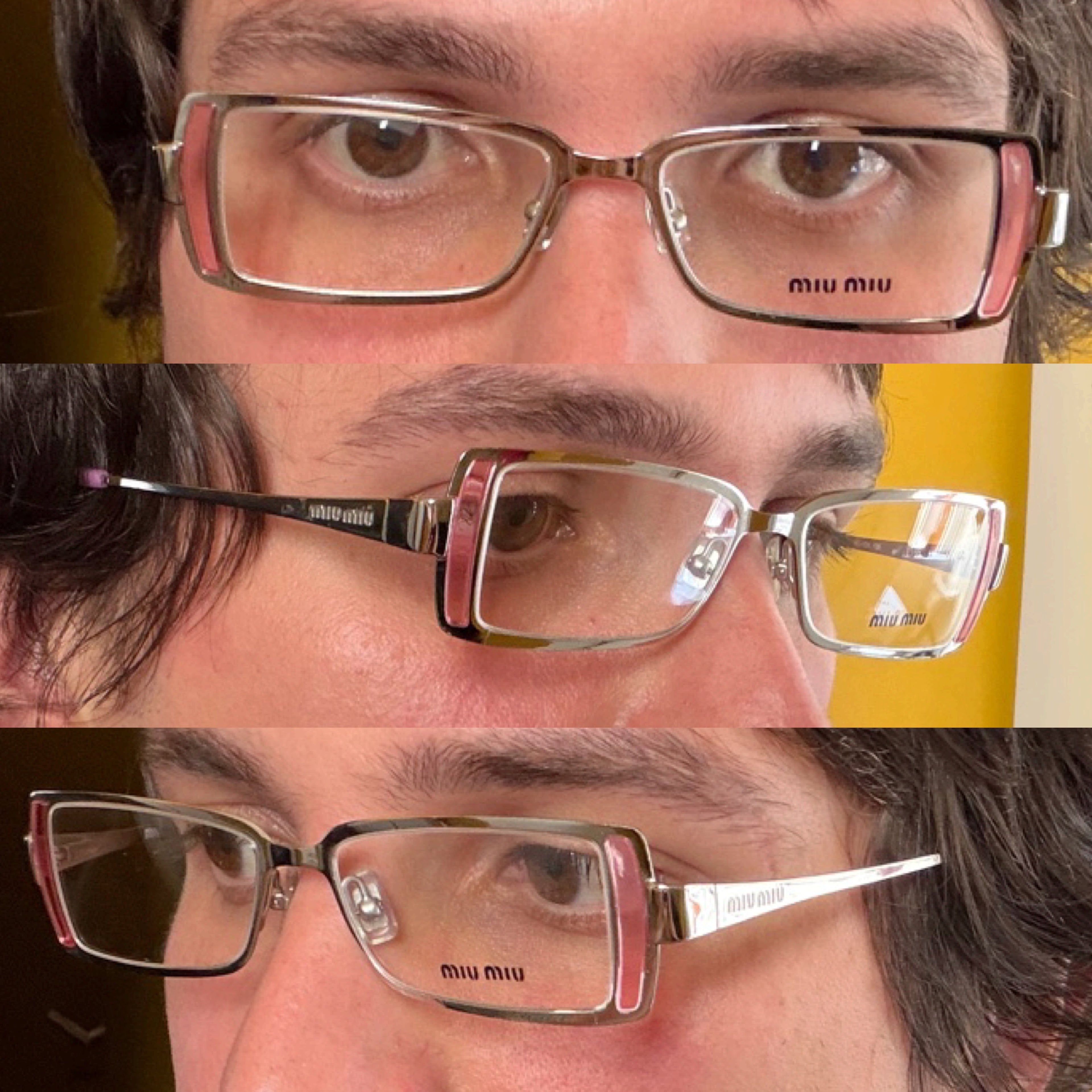Miu Miu Pink Metal Glasses