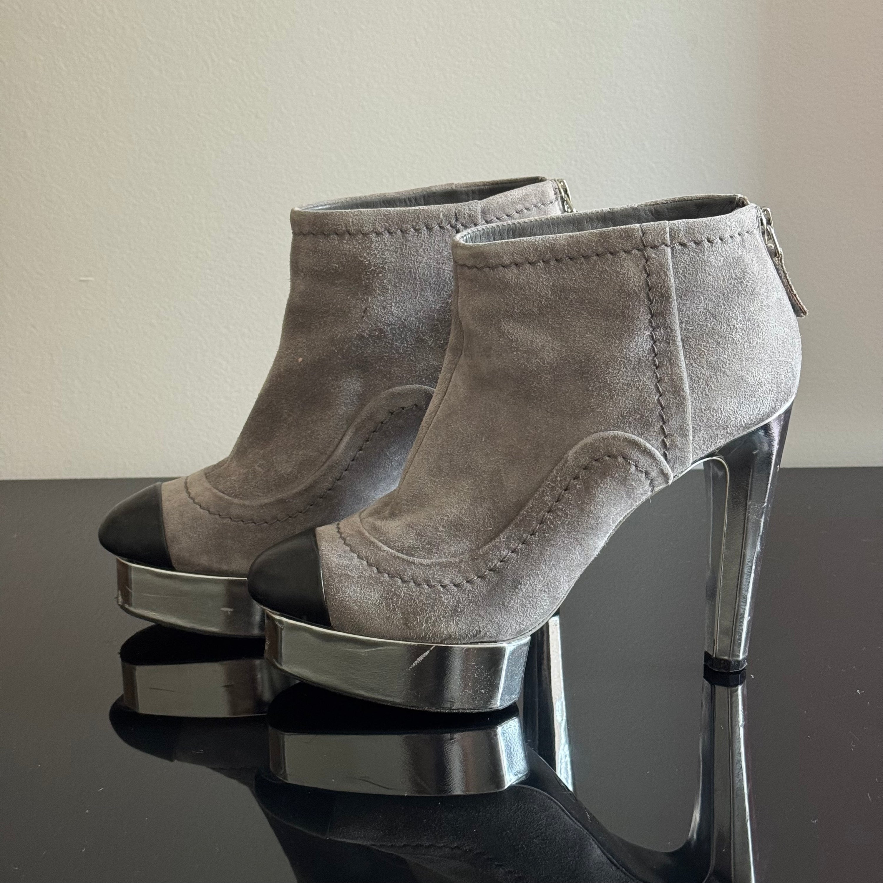 Chanel Suede Ankle Boots