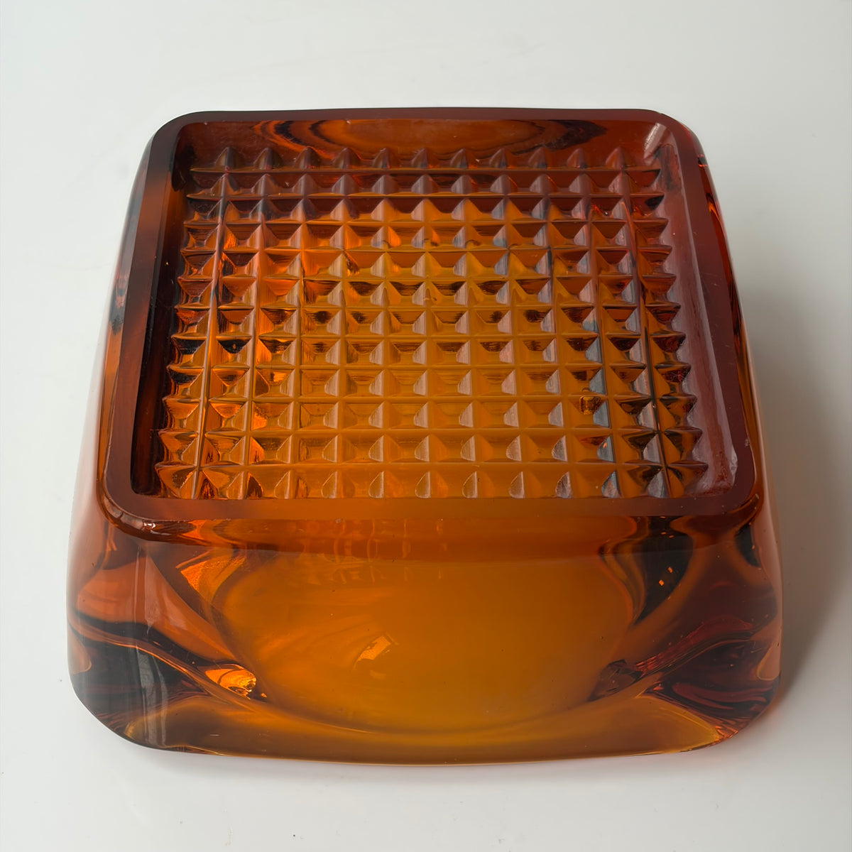 Cinzeiro Mid-century de vidro Ambar