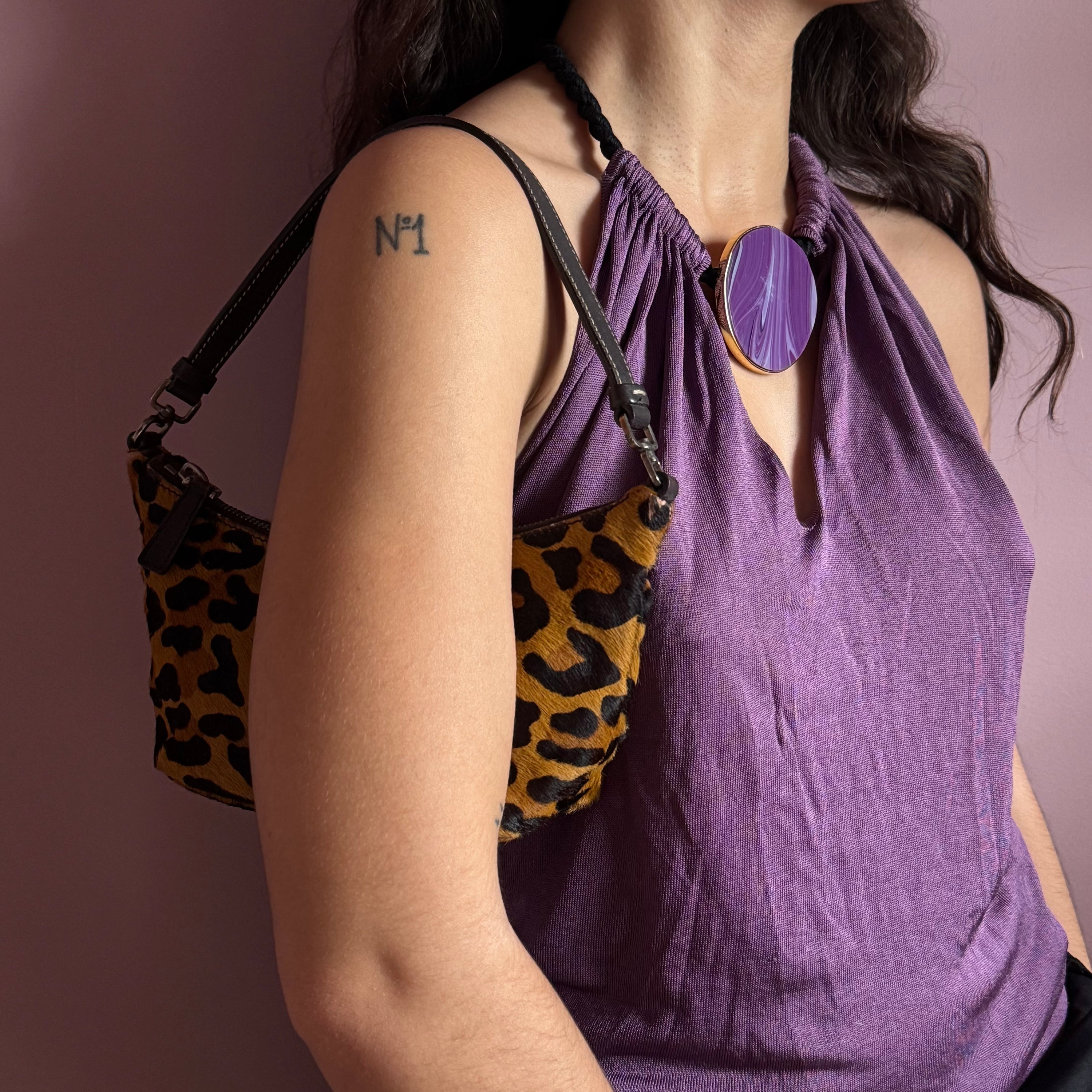 Prada Pony Hair Leopard Shoulder Bag