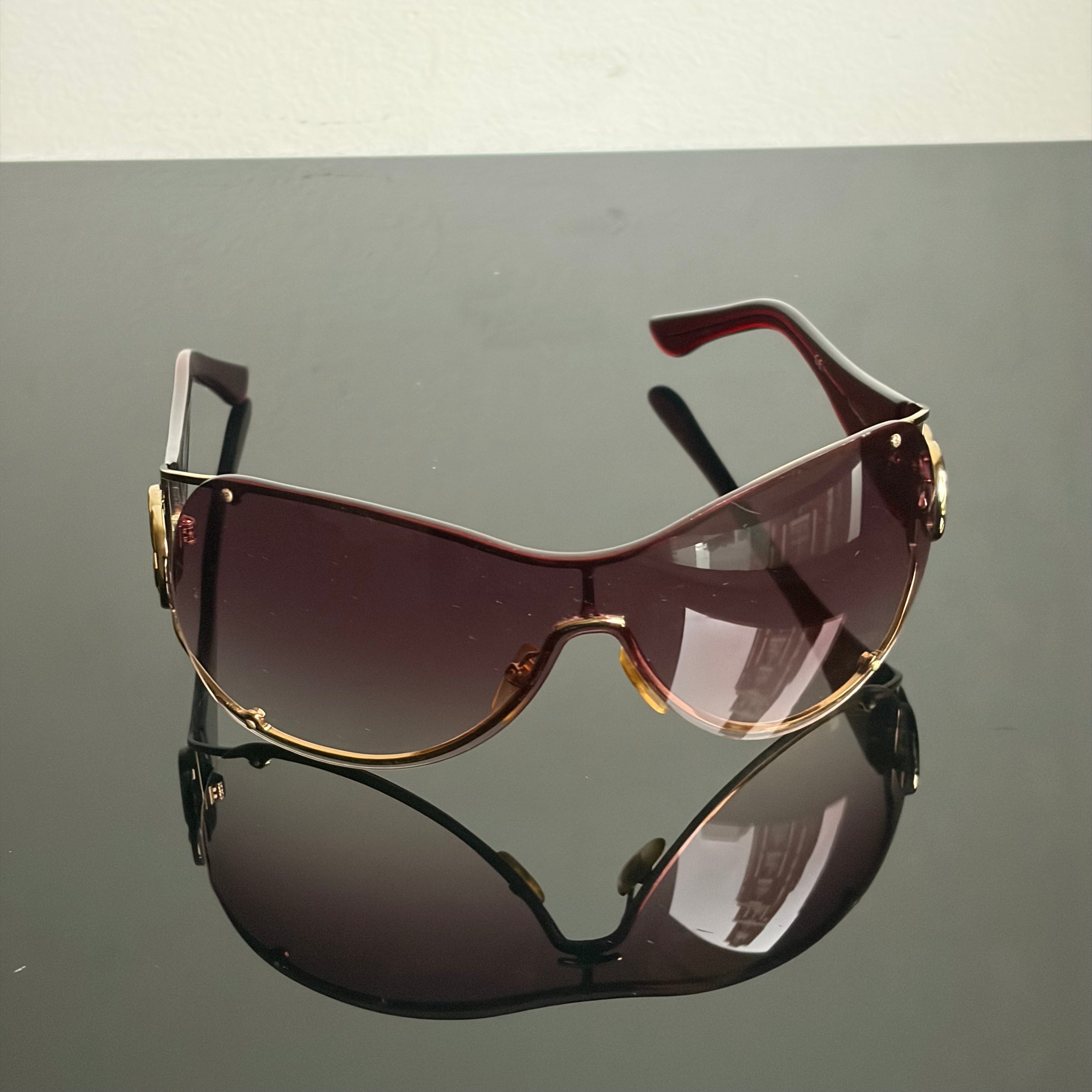 Gucci 2000s Purple Mask Sunglasses