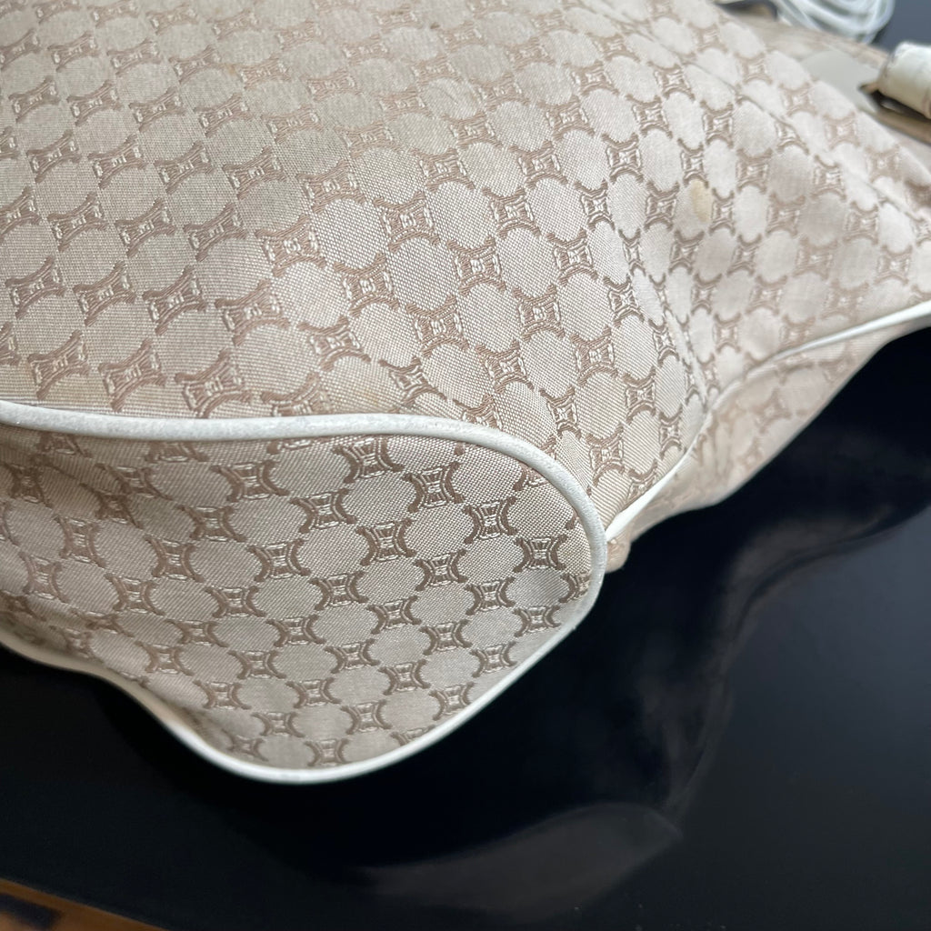 Céline Ivory Monogram Canvas Leather Tassel Bag