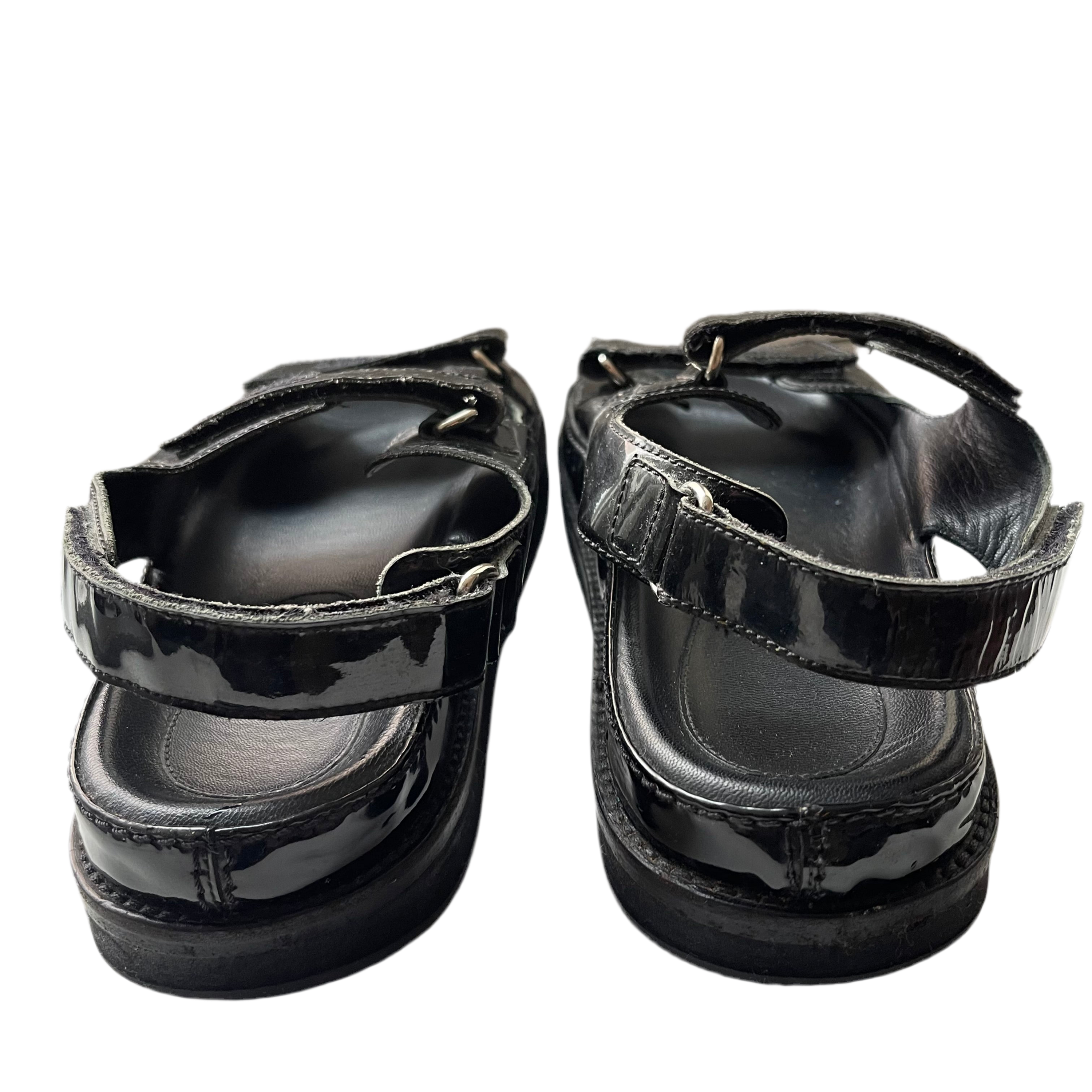 Chanel Dad Sandals Patent Leather