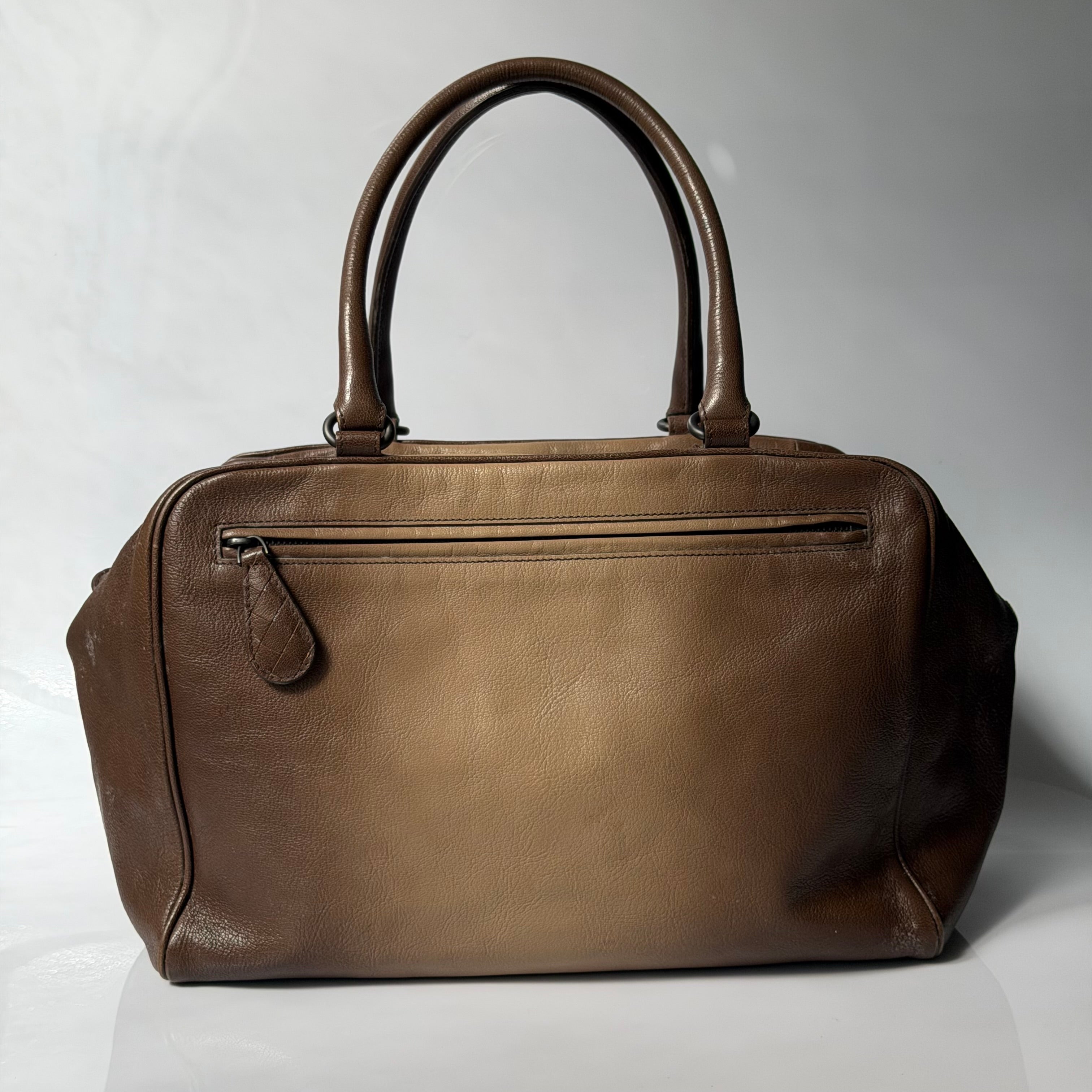 Bottega Veneta Brown Ombre Leather Brera Bowler Bag