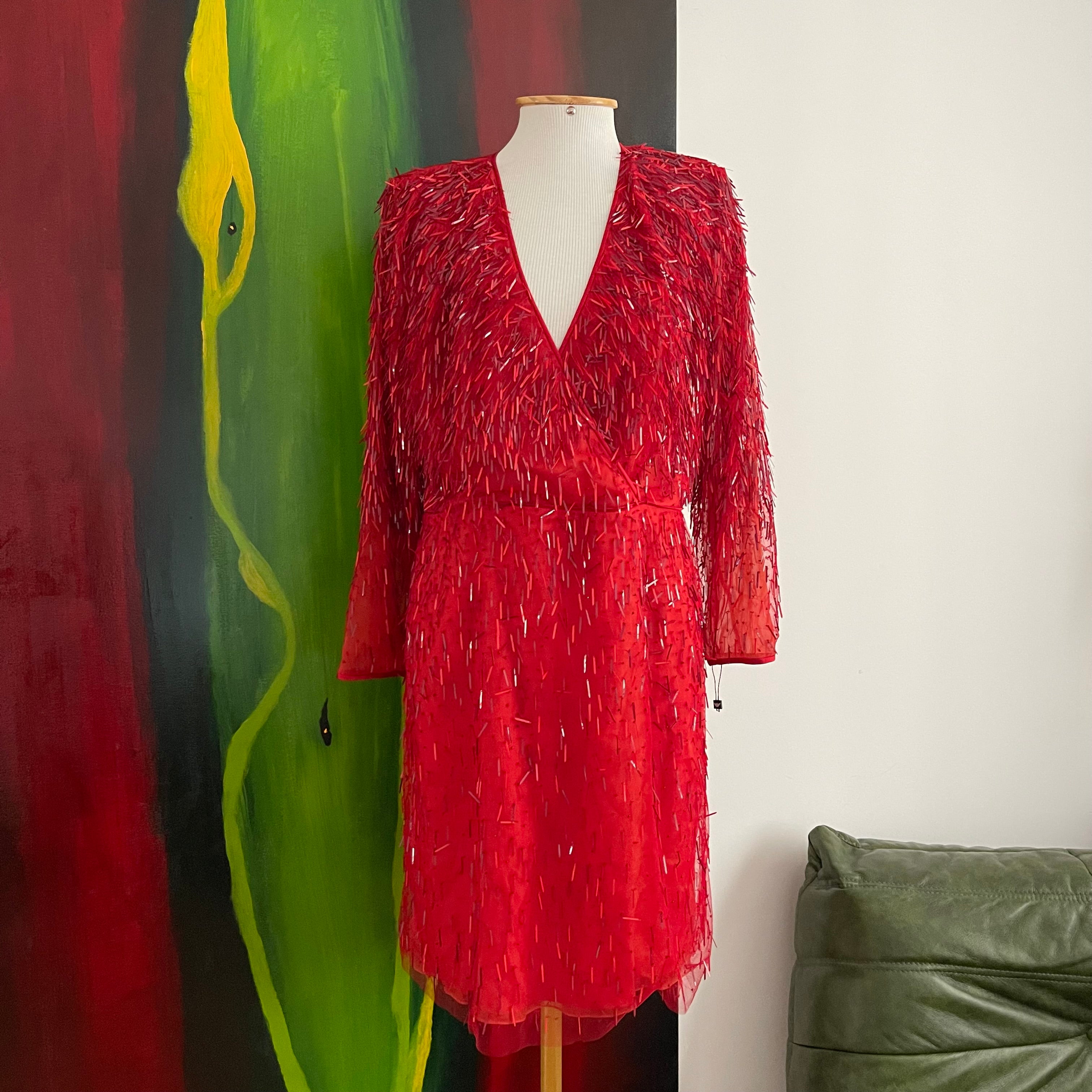 Emporio Armani F/W 2019 Red Sequin Dress