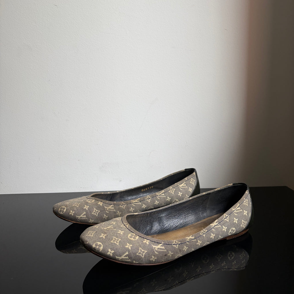 Louis Vuitton Canvas Mini Lin Monogram Flats