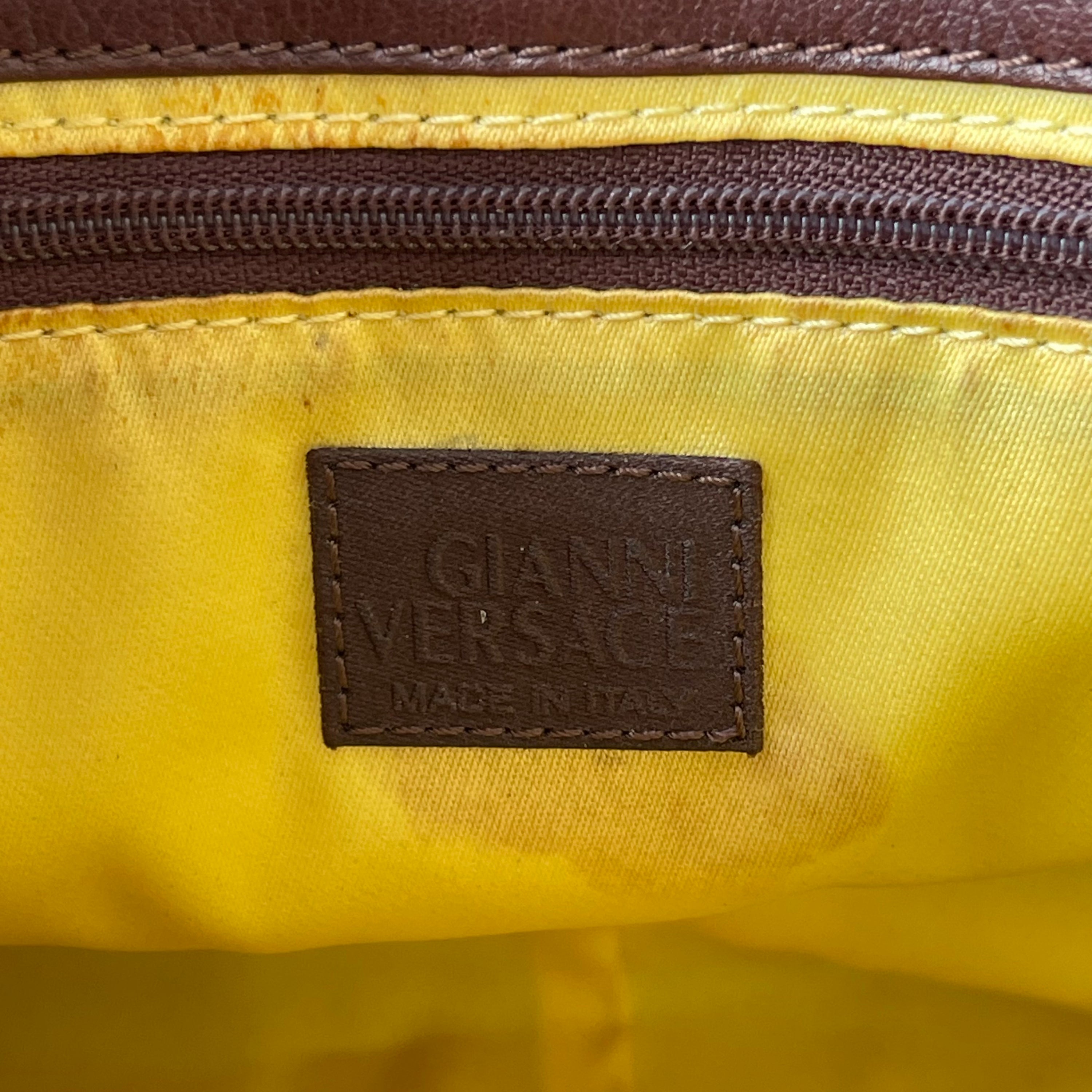 Gianni Versace Messenger Leather Shoulder Bag