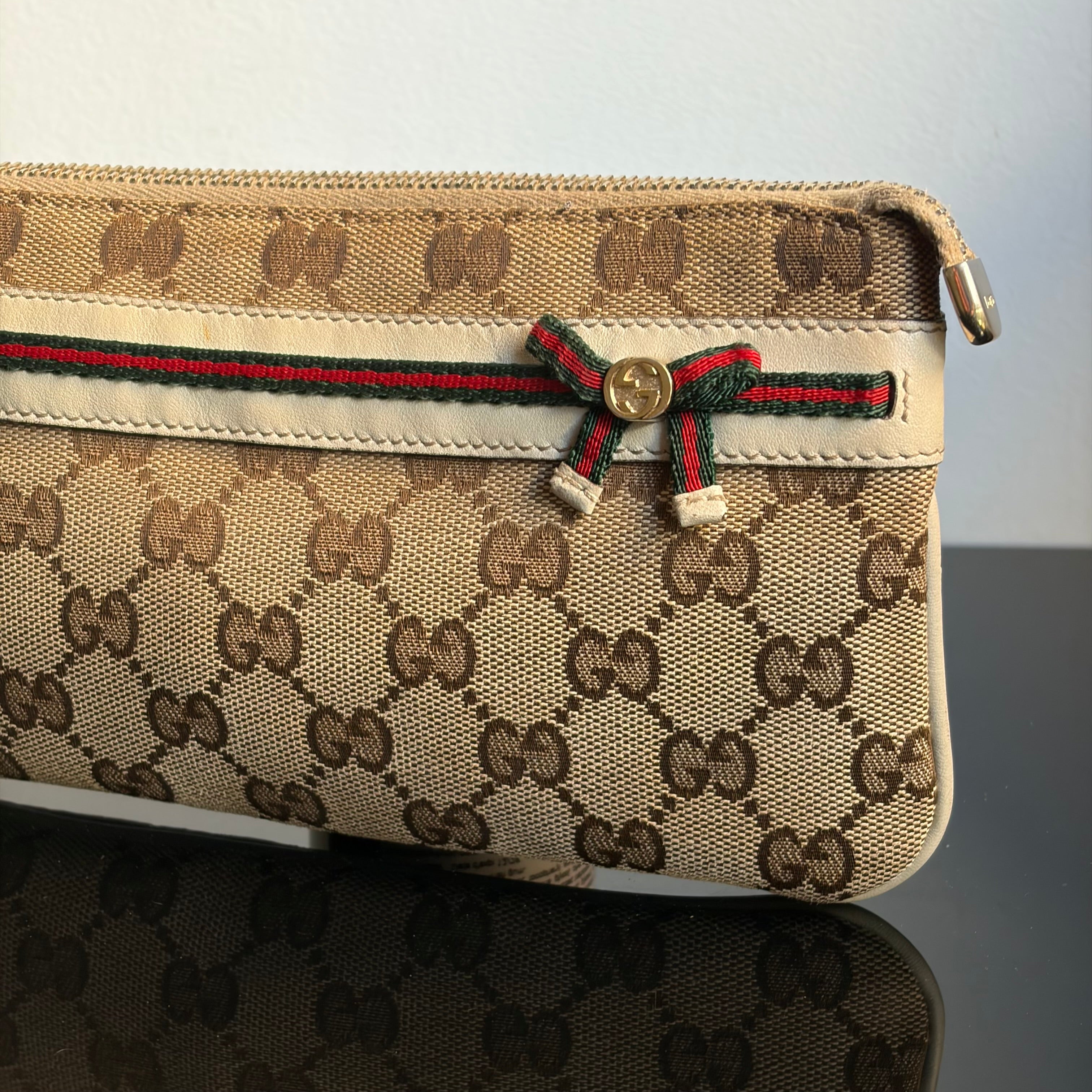 Gucci Monogram Mayfair Wristlet Bag