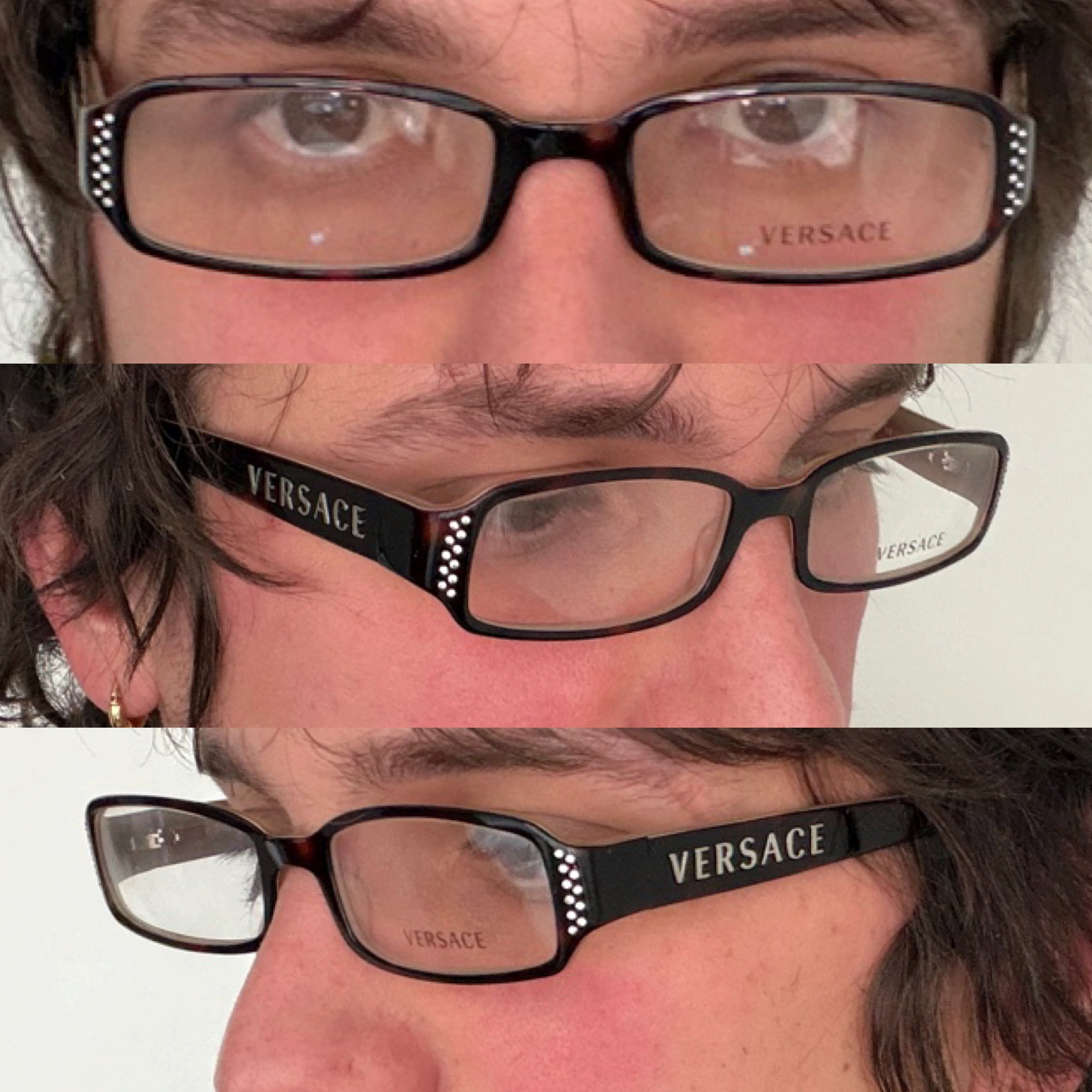 Versace Brown Strass Glasses