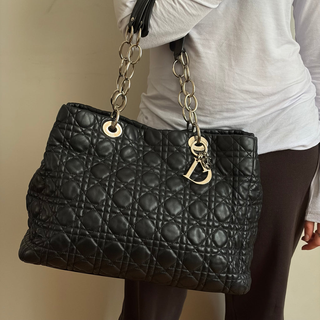 Christian Dior Soft Shopping Tote Cannage
