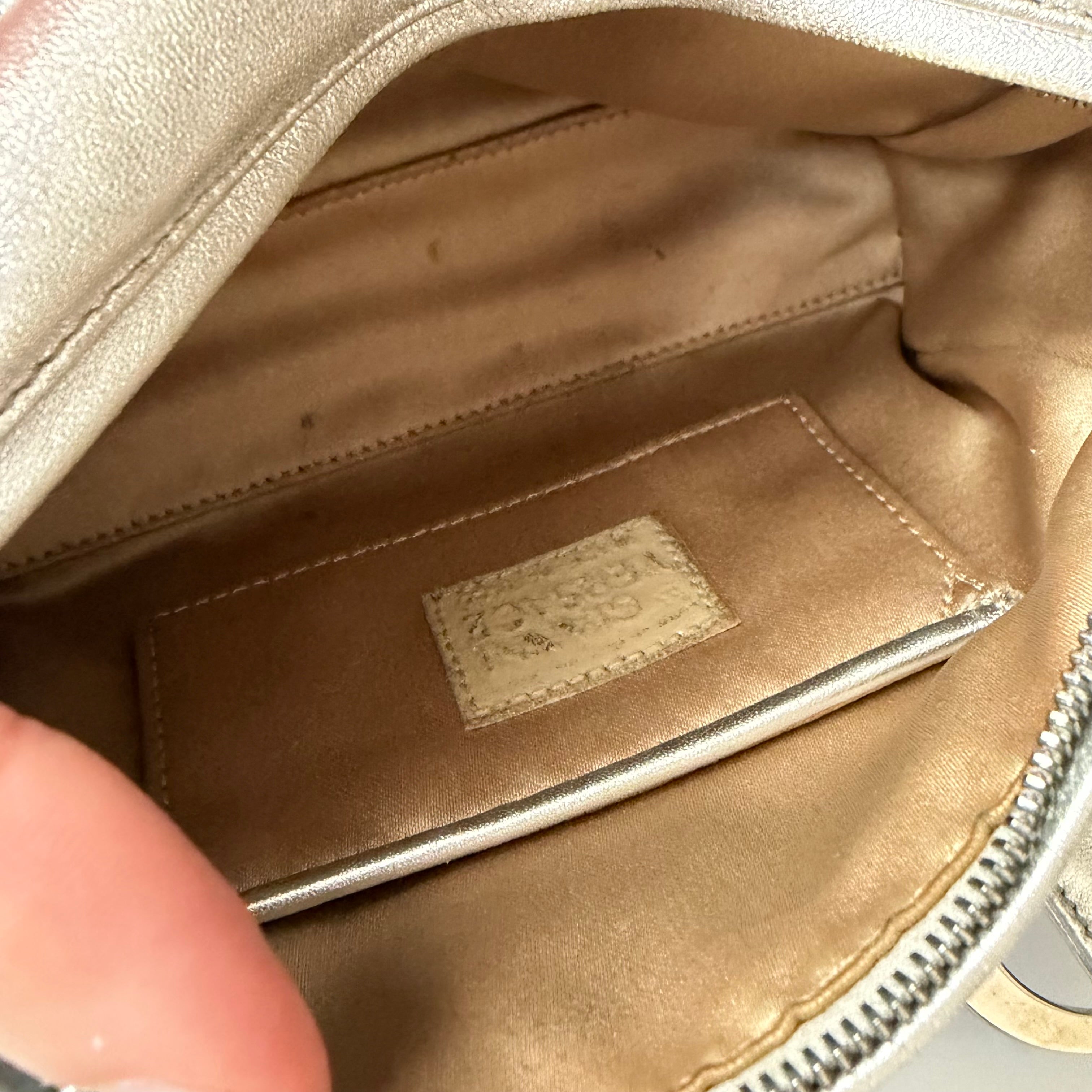 Gianni Versace Silver Leather Mini Barrel Bag