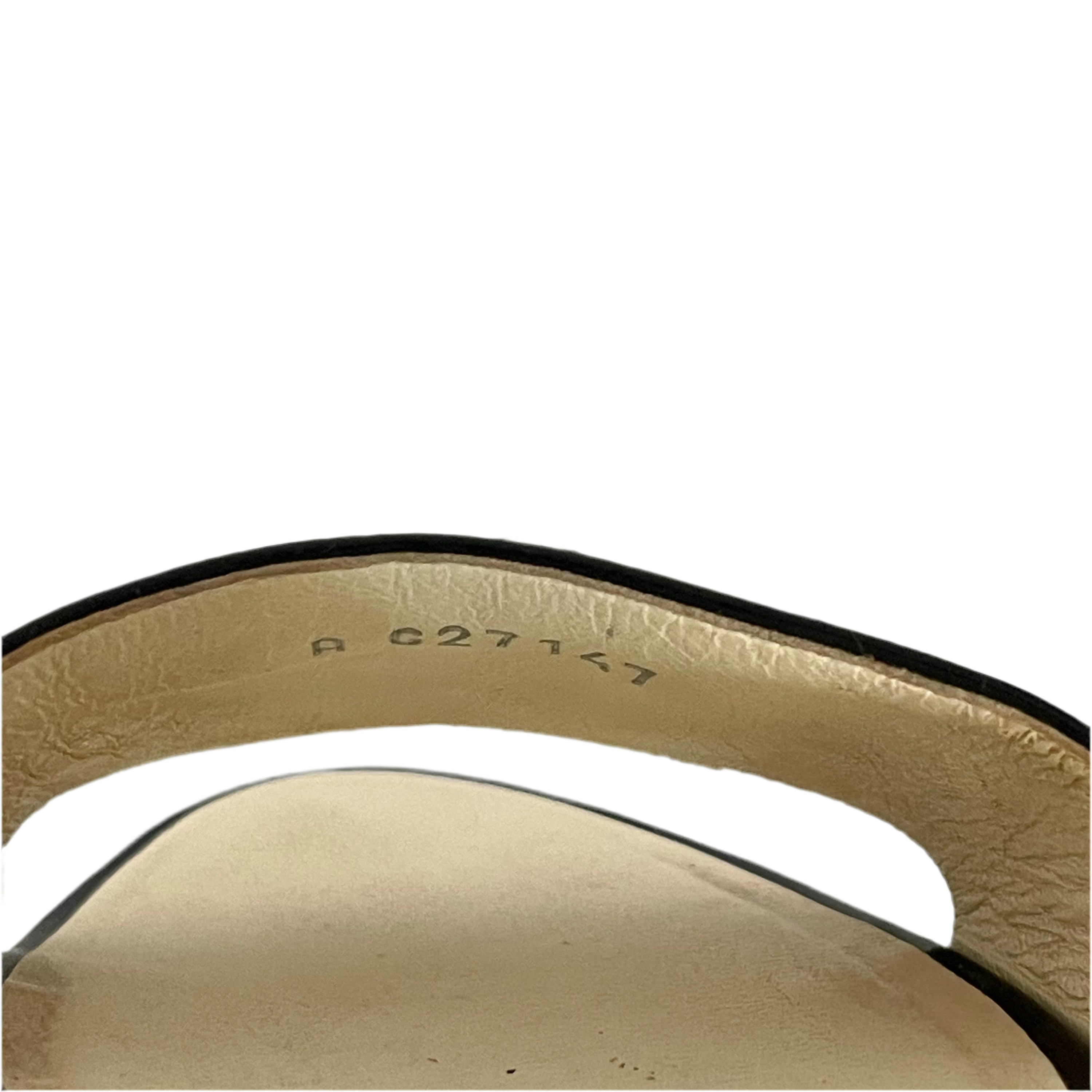 Chanel Patent Leather Logo Sandals