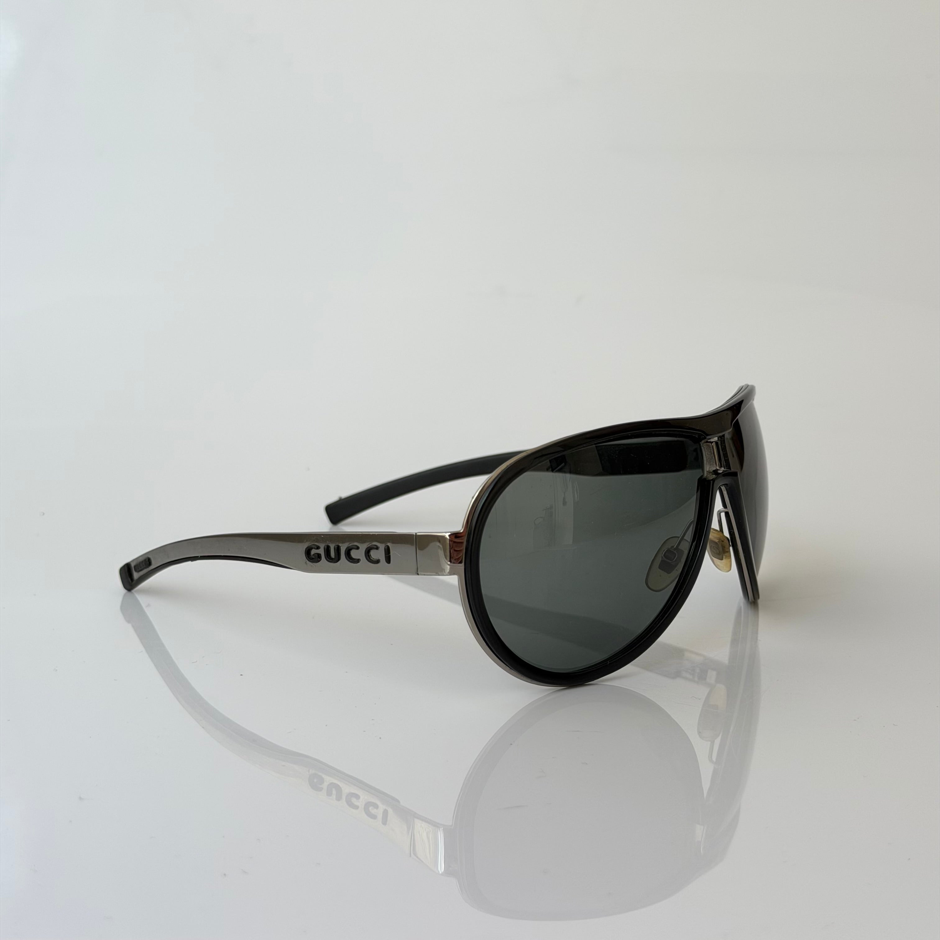 Gucci Silver Aviator Sunglasses