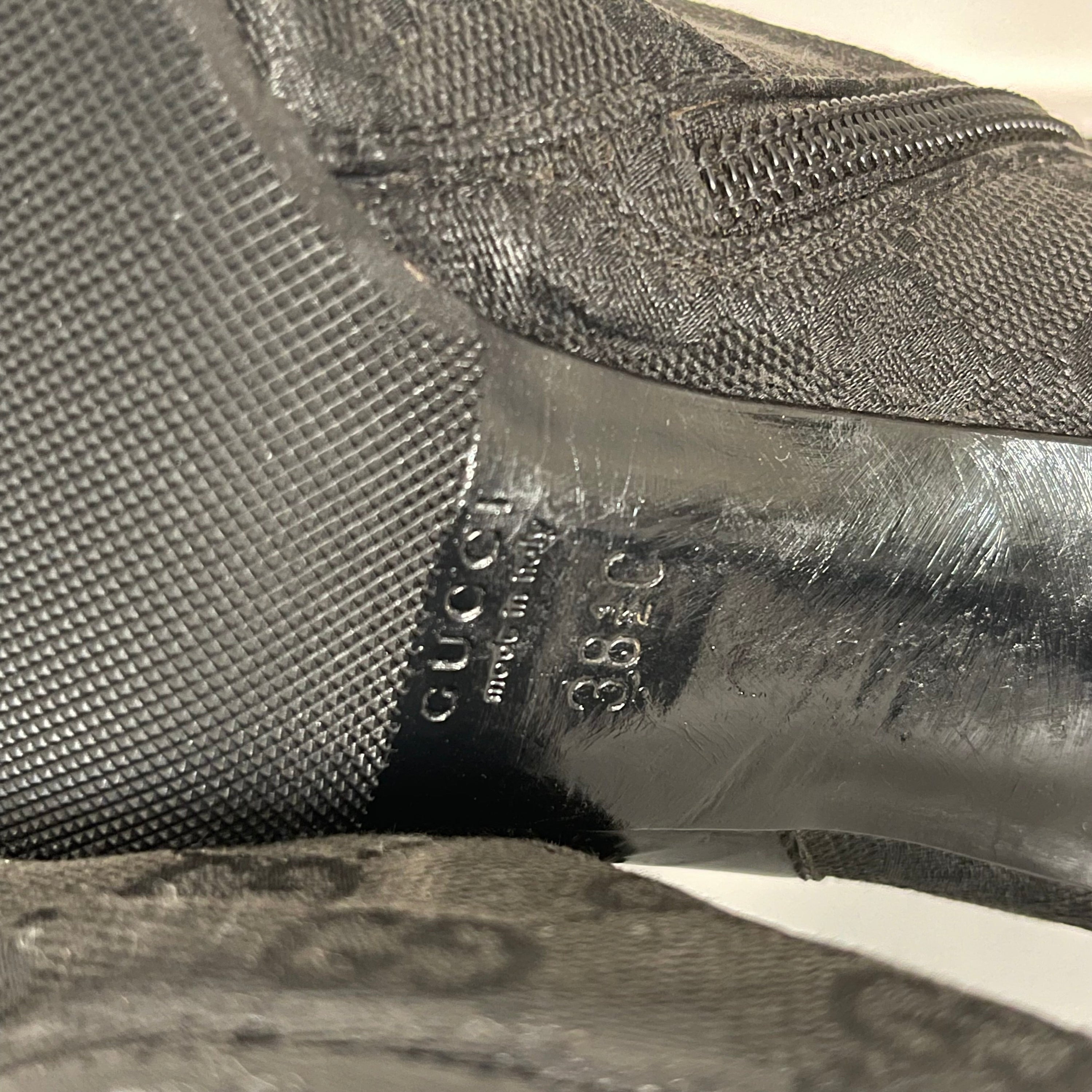 Gucci Black Canvas Monogram Boots